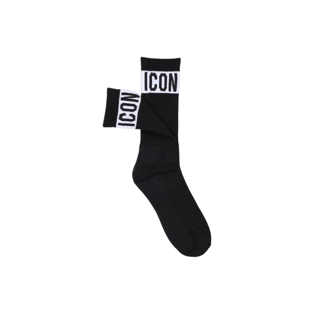 Icon Black Cotton Socks