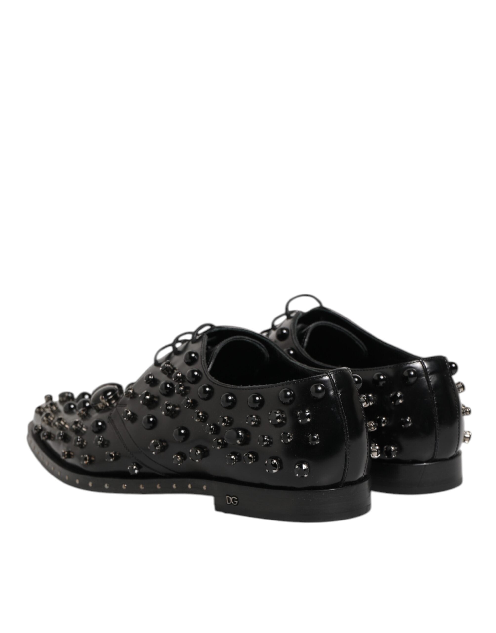 Dolce & Gabbana Black Crystal Embellished Formal Derby Shoes