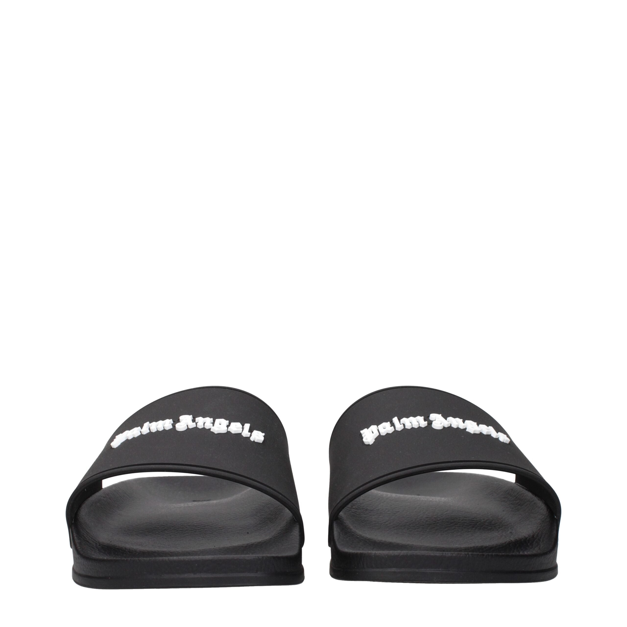 Palm Angels Black Cotton Slippers
