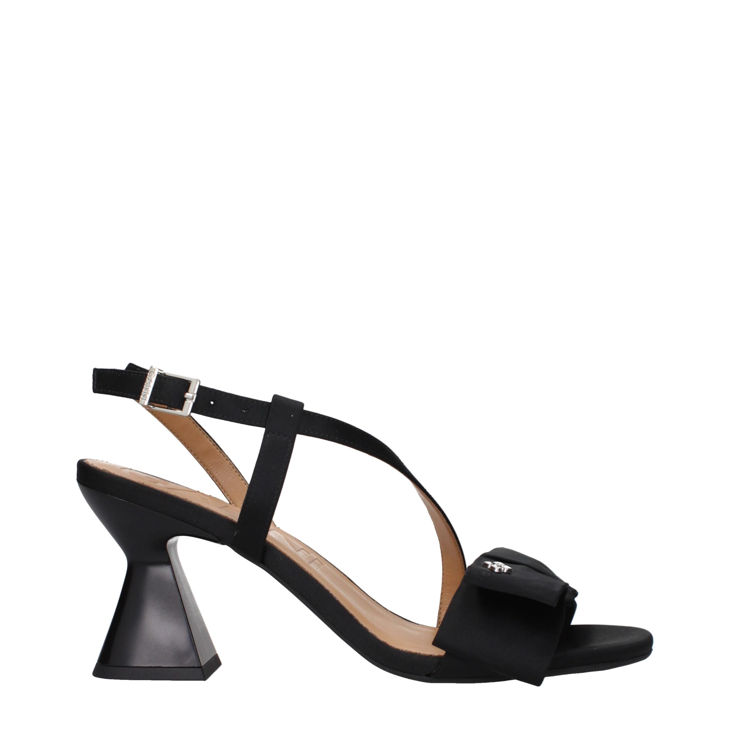 Ganni Black Fabric Platform Sandals