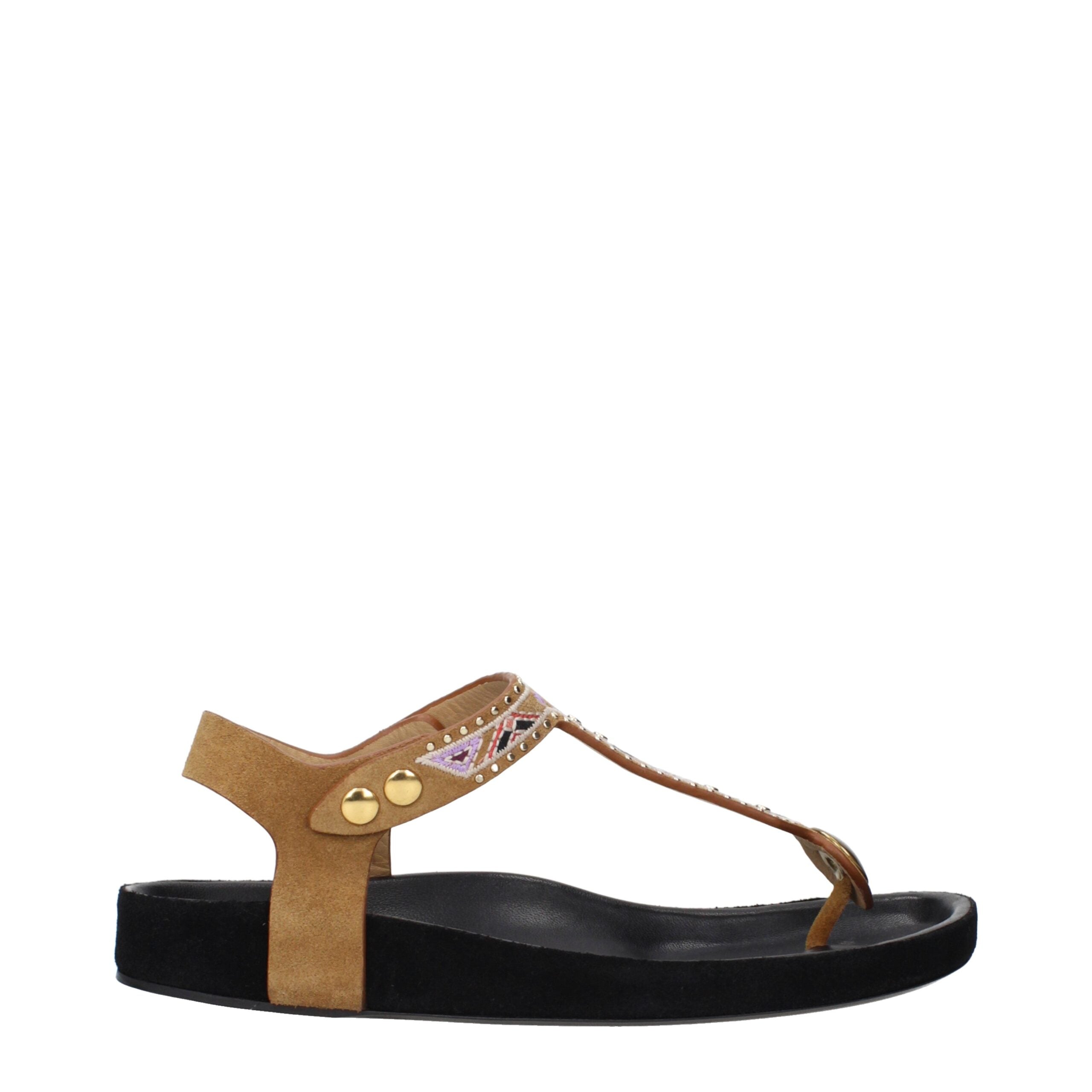 Isabel Marant Beige Leather Flip-Flop Sandals