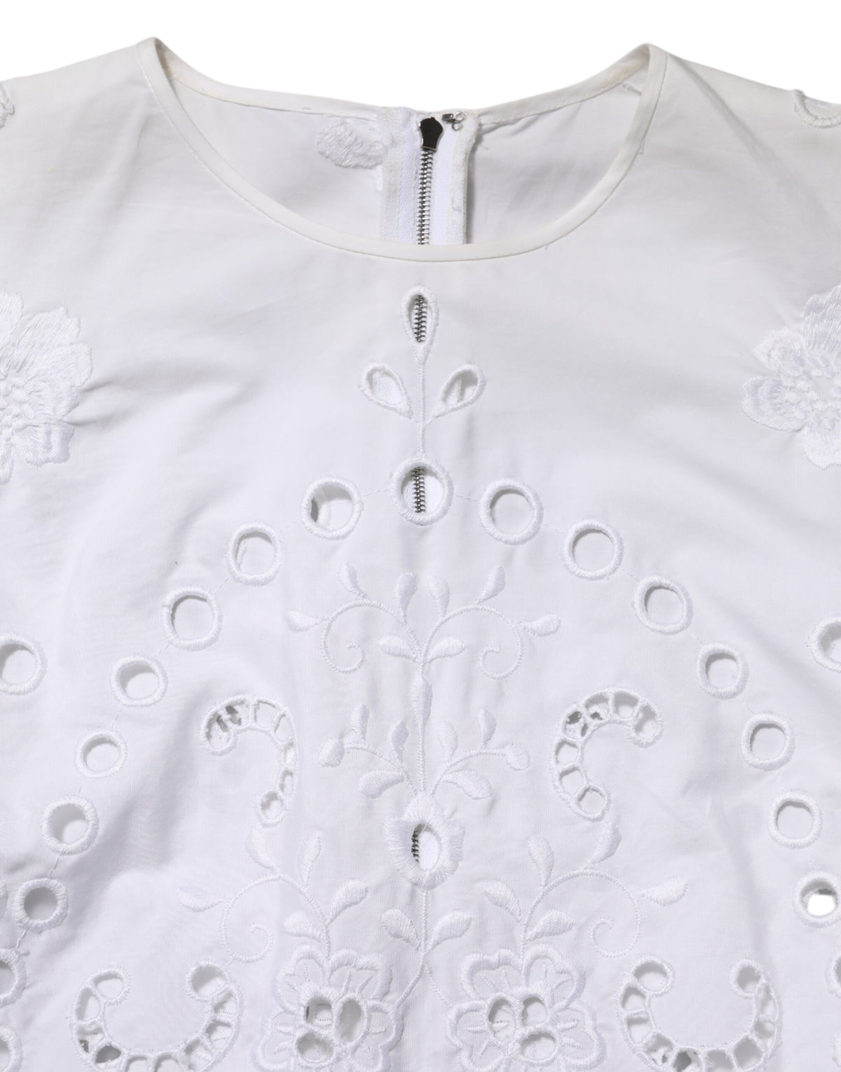 Dolce & Gabbana White Cut Out A-line Sheath Mini Dress