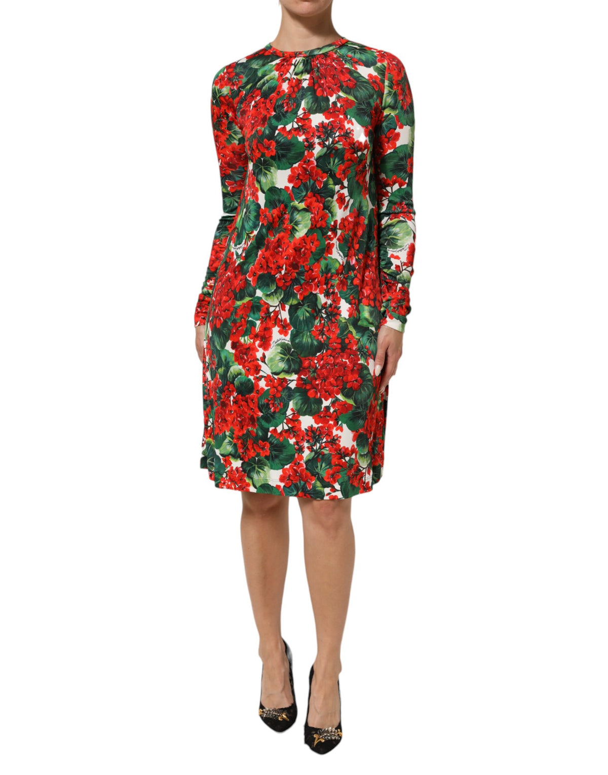 Dolce & Gabbana Multicolor Floral Short Portofino Dress