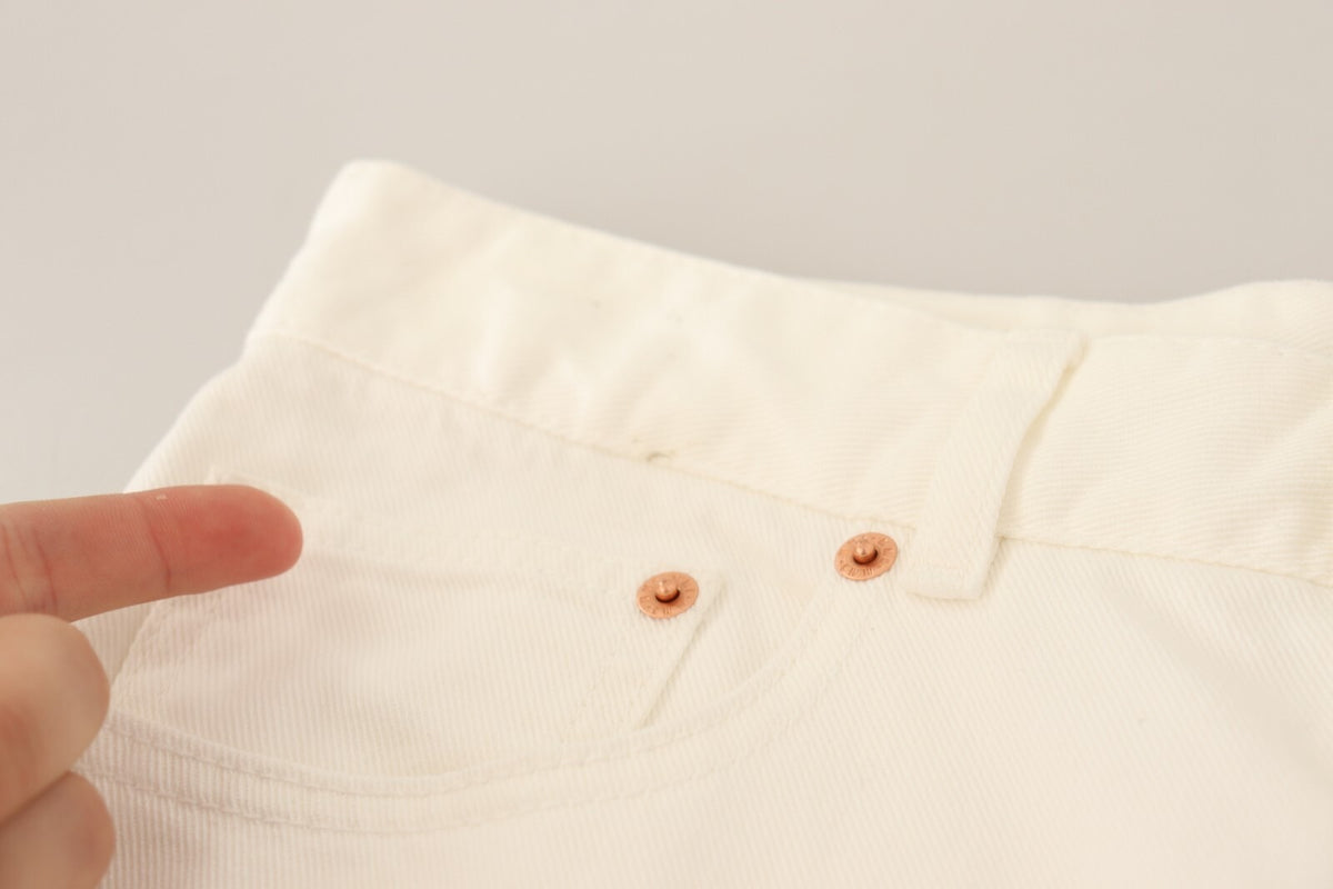 Maison Margiela White Mid Waist Knee Length Bermuda Shorts