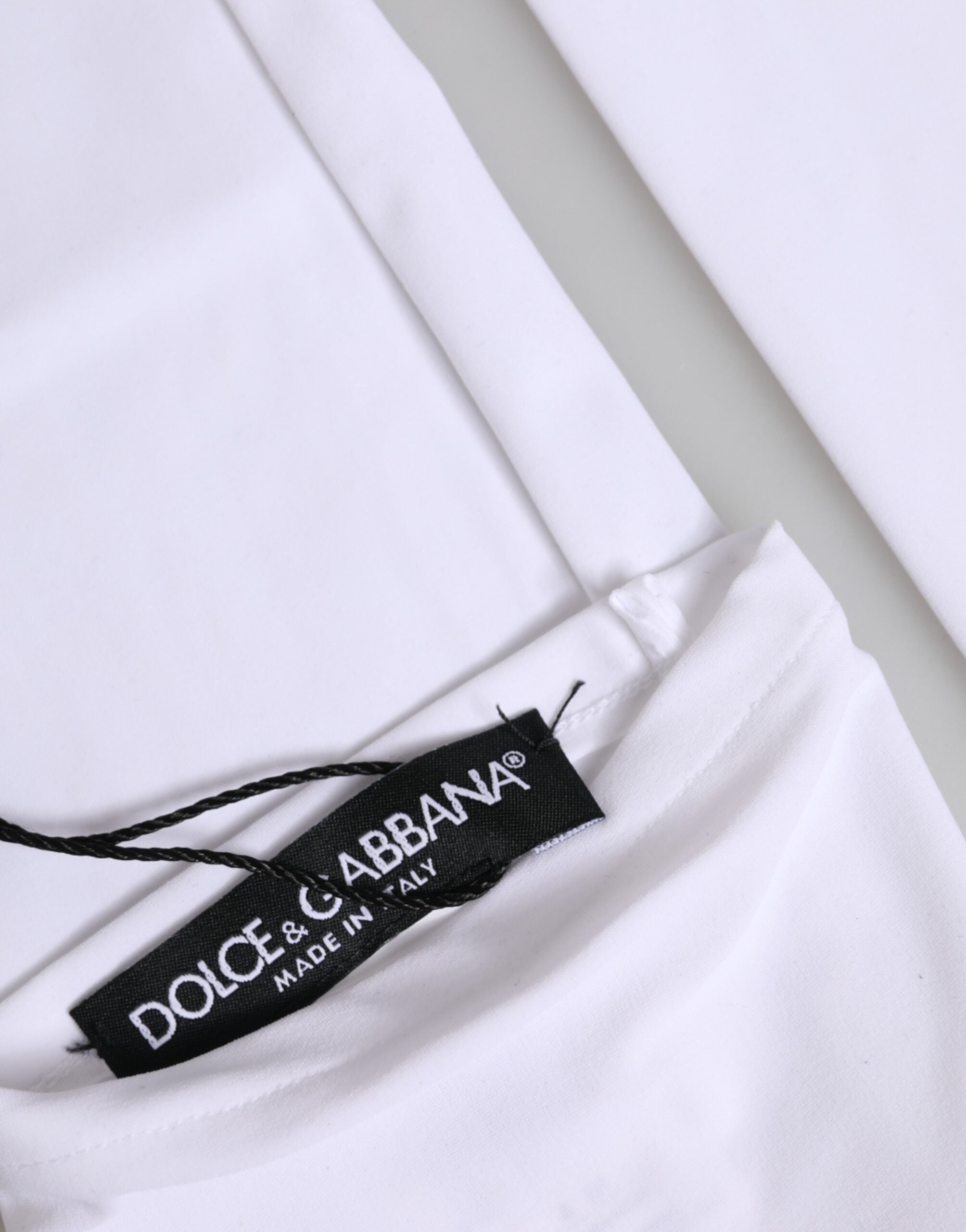 Dolce & Gabbana White Nylon Fingerless Elbow Length Women Gloves