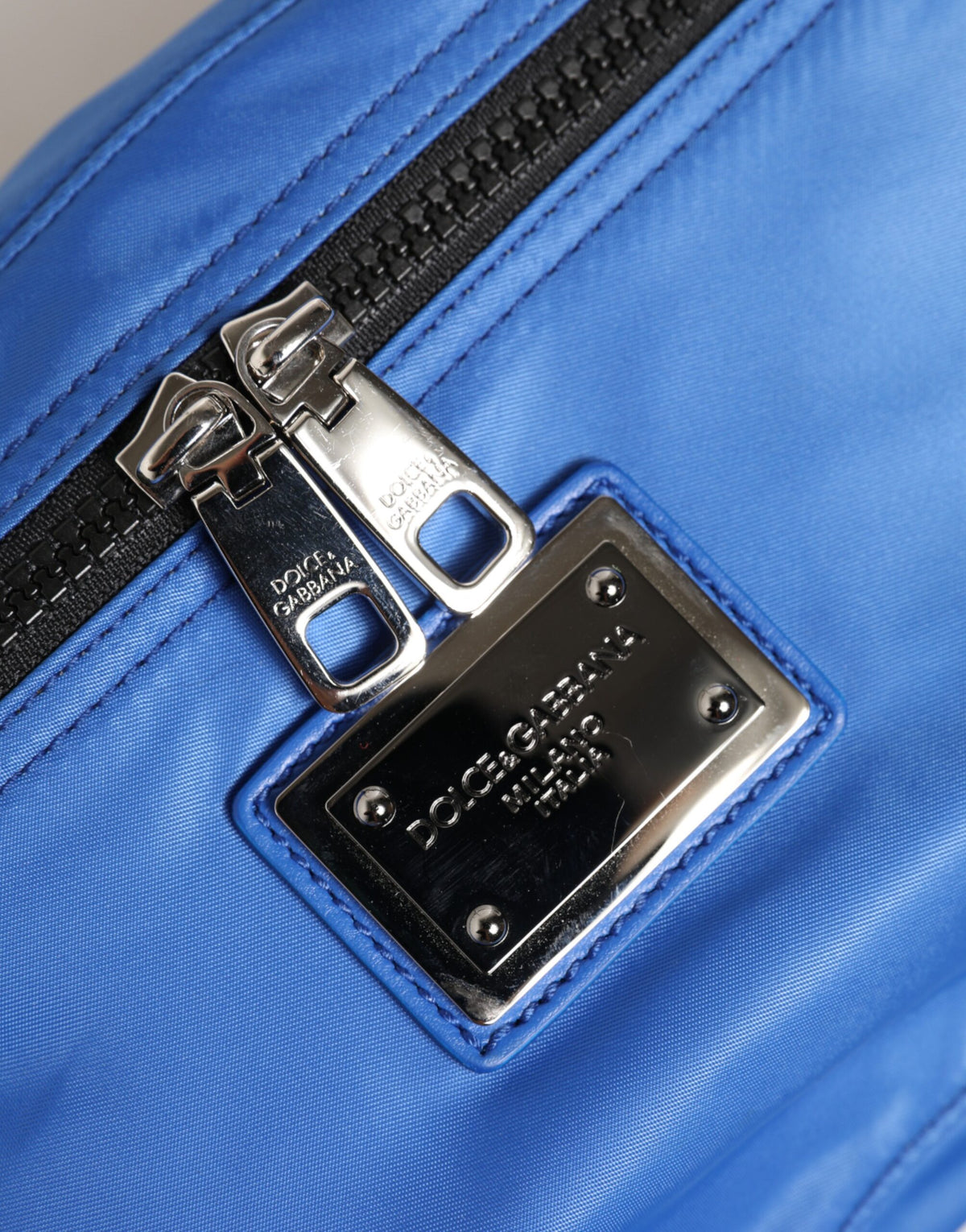 Dolce & Gabbana Blue Logo Plaque Nylon Waist Fanny Pack Men's Borse Bag