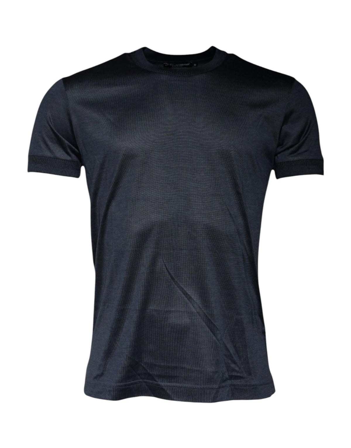 Dolce & Gabbana Blue Silk Crew Neck Short Sleeves Men T-shirt