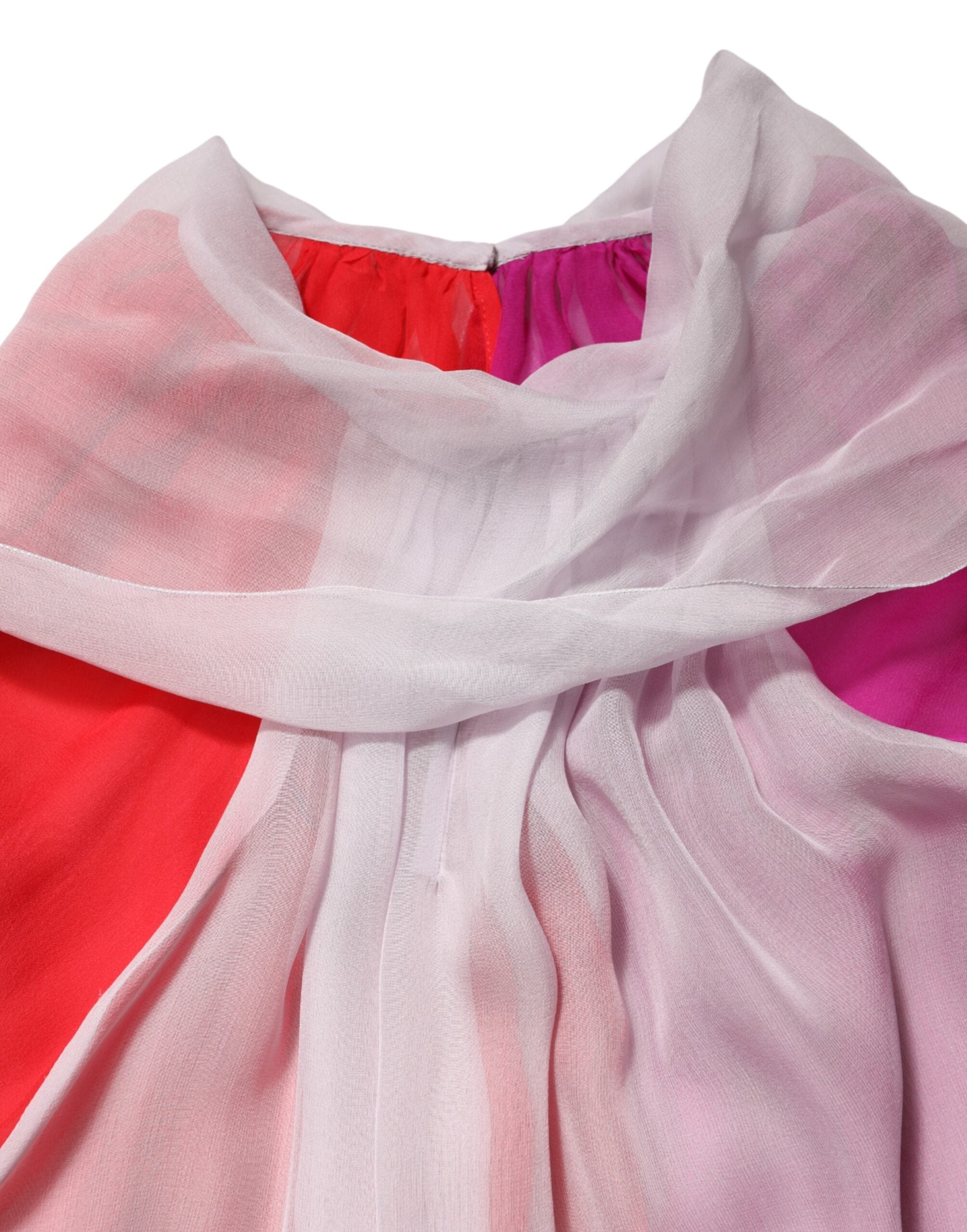 Dolce & Gabbana Multicolor Short Sleeves Silk Blouse Top