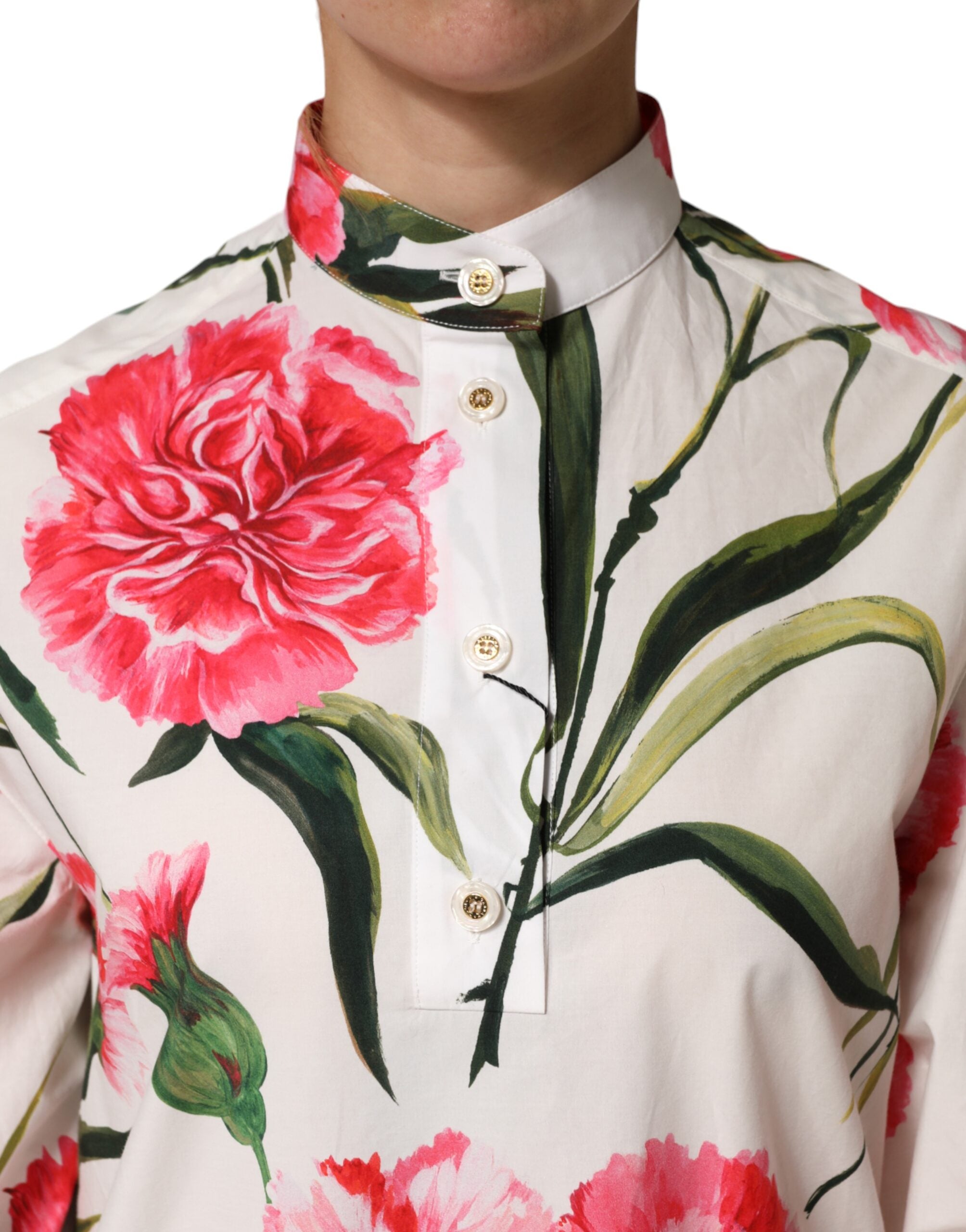 Dolce & Gabbana Multicolor Floral Long Sleeves Blouse Top