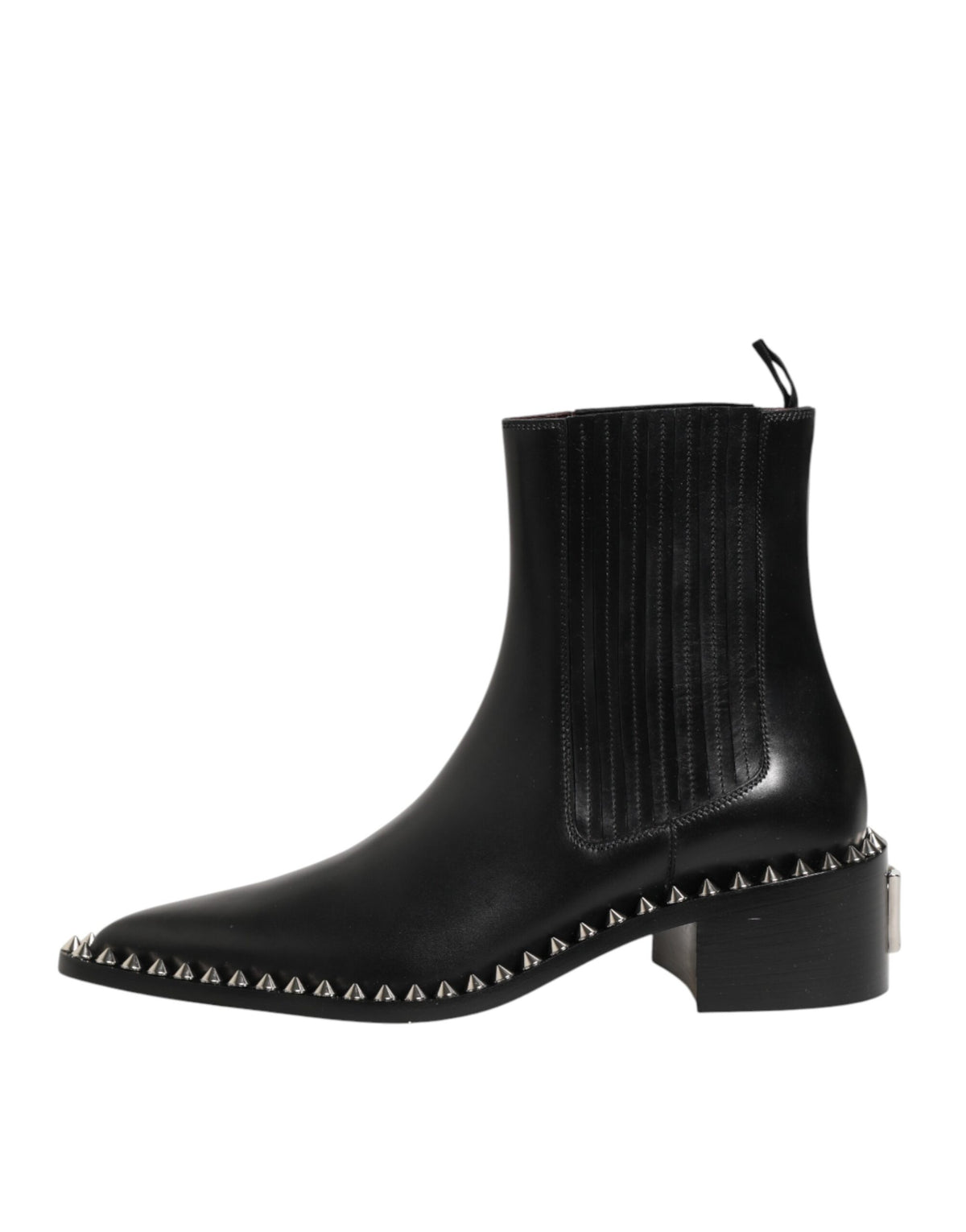 Dolce & Gabbana Black Studded Chelsea Short Ankle Boots Shoes
