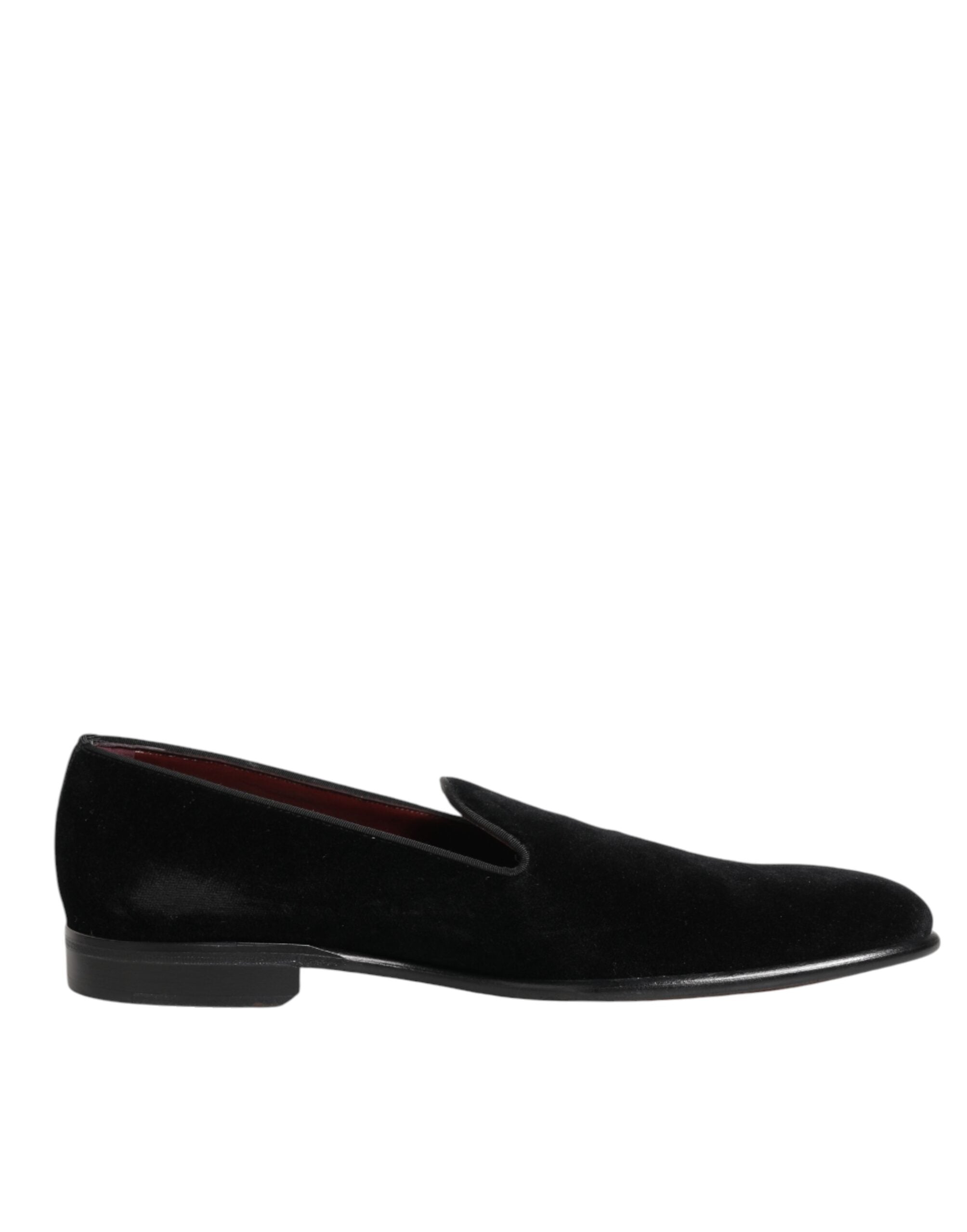 Dolce & Gabbana Black Leather Suede Slip On Loafer Dress Shoes