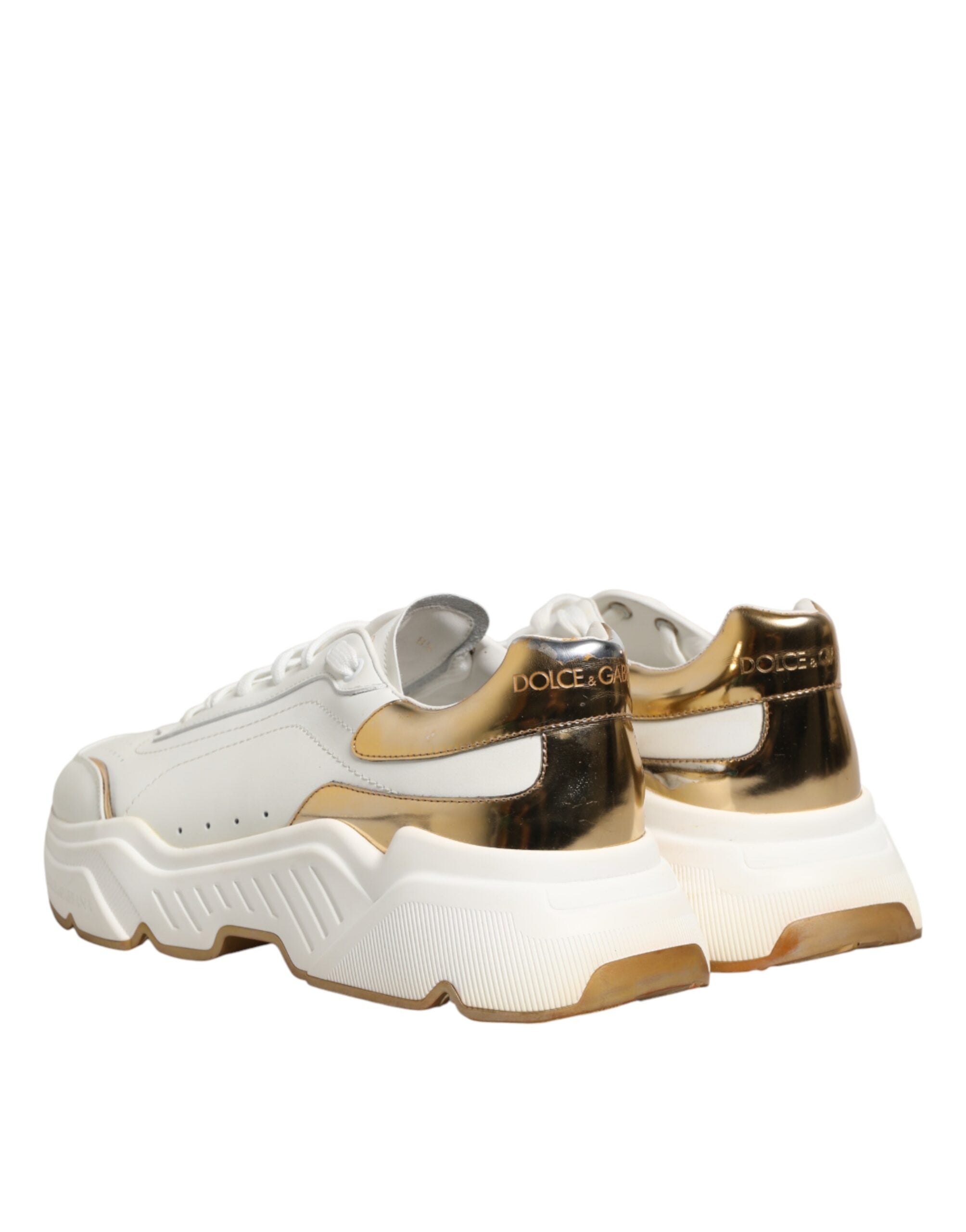 Dolce & Gabbana White Gold Daymaster Low Top Sneakers Shoes