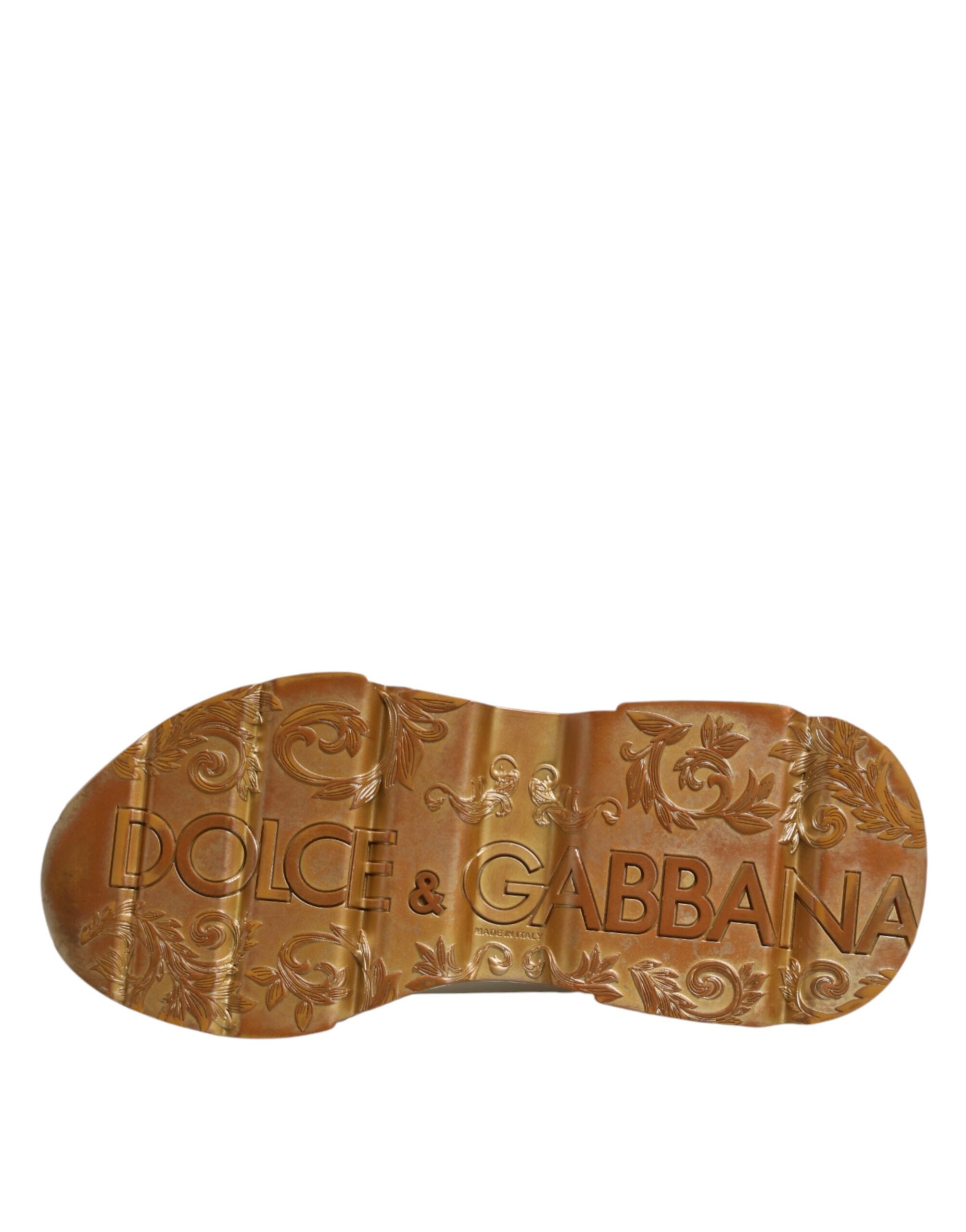 Dolce & Gabbana White Gold Daymaster Low Top Sneakers Shoes