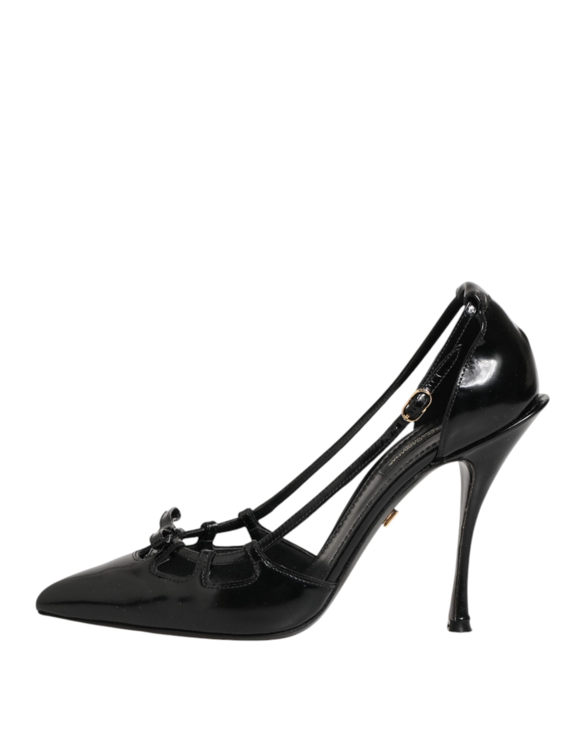 Dolce & Gabbana Black Patent Leather High Heels Pumps Shoes