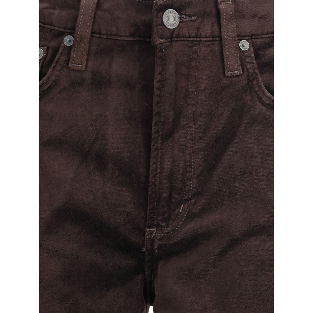 Citizens of Humanity Brown Cotton Straight-Leg Jeans