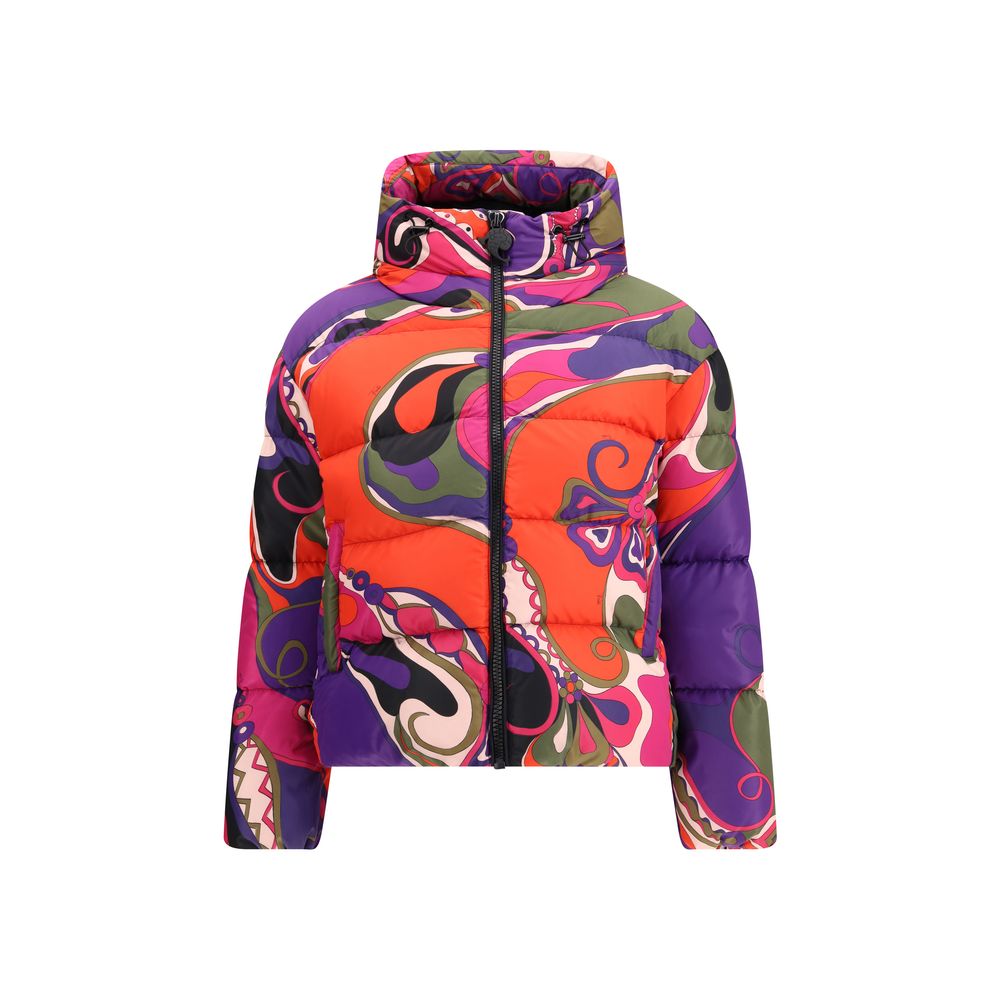 8511. EMILIO PUCCI ナイロン ジップジャケット Emilio Pucci Jacket Silk Windbreaker Rear Zipper Front Snaps