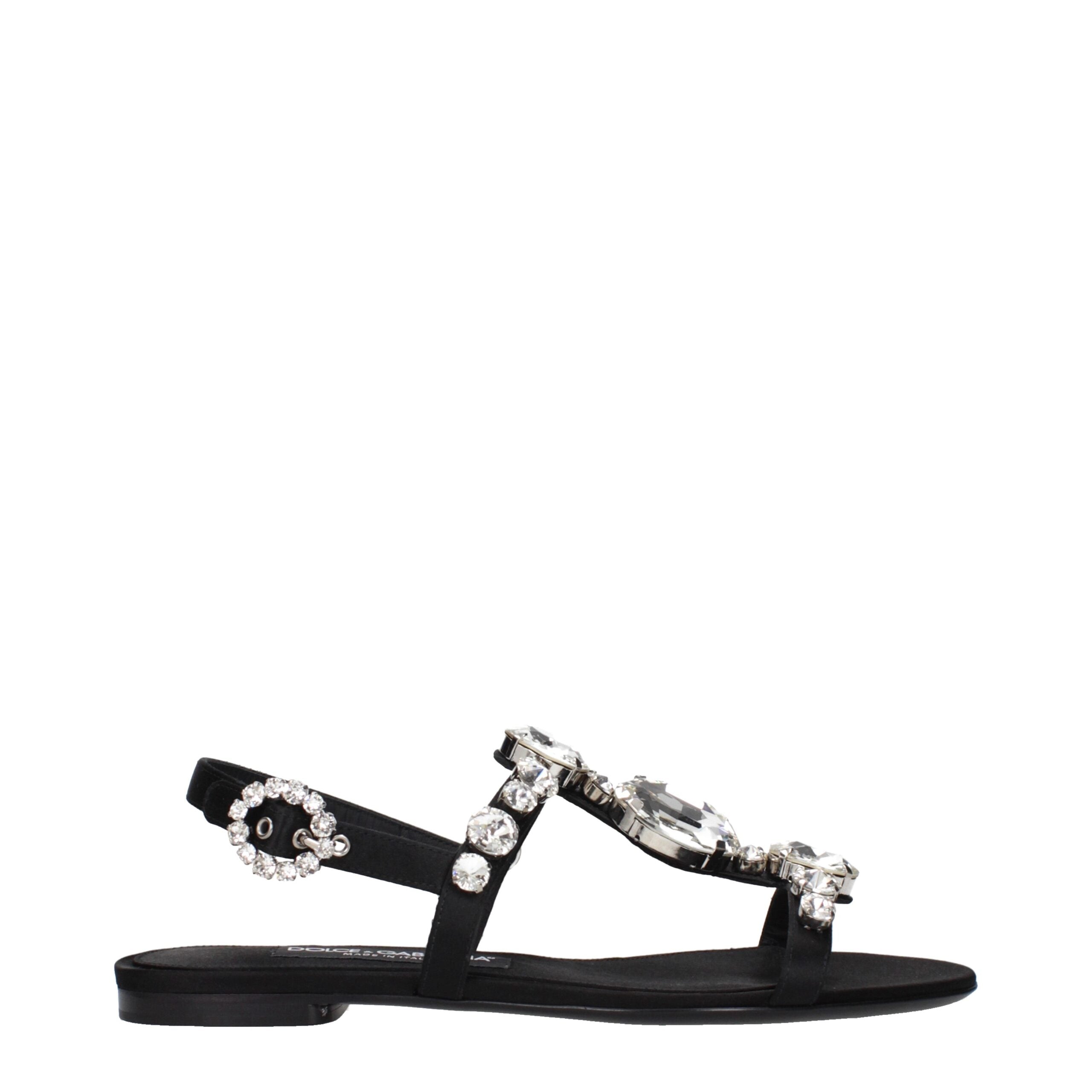 Dolce & Gabbana Black Satin Sandals