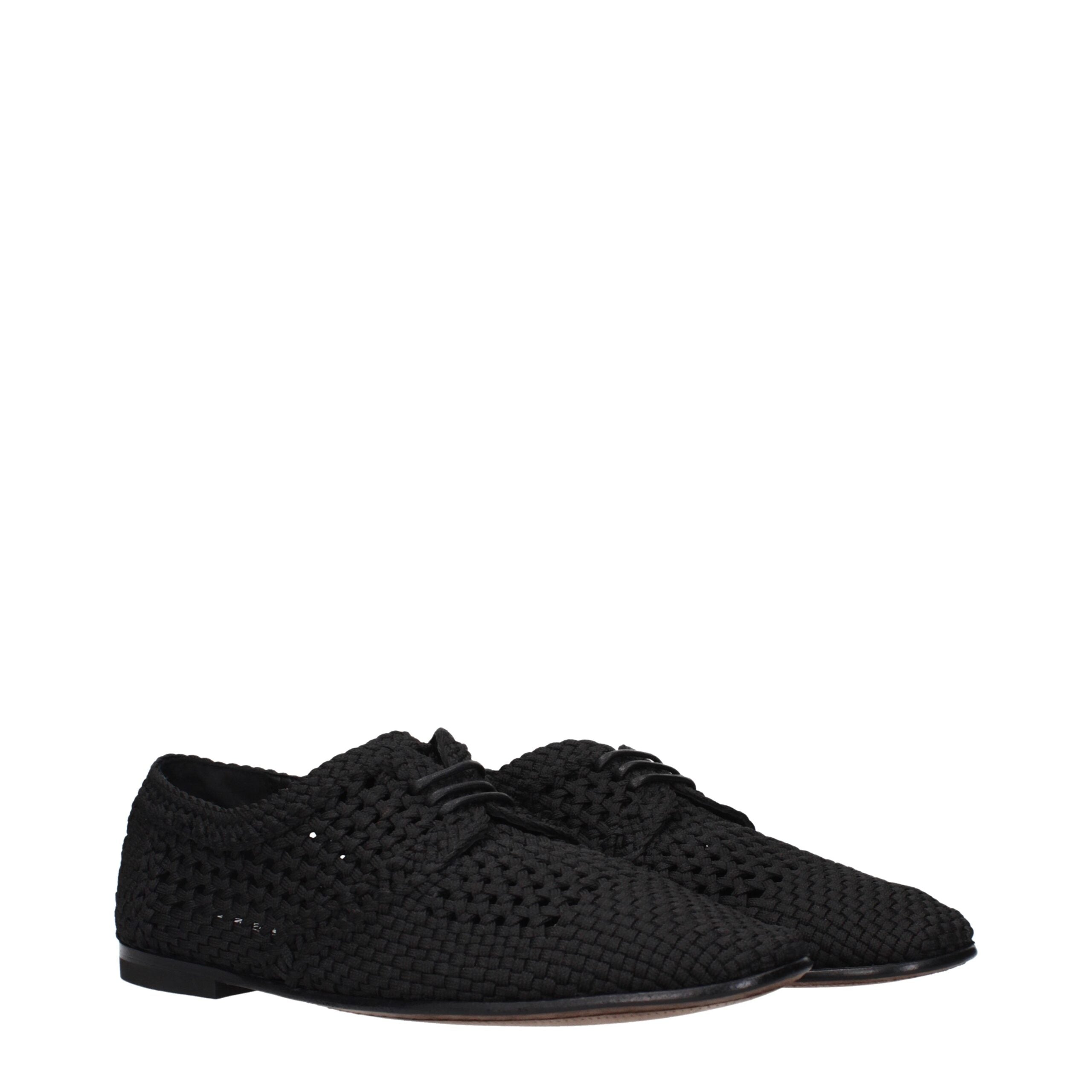 Dolce & Gabbana Black Fabric Oxfords And Derbies