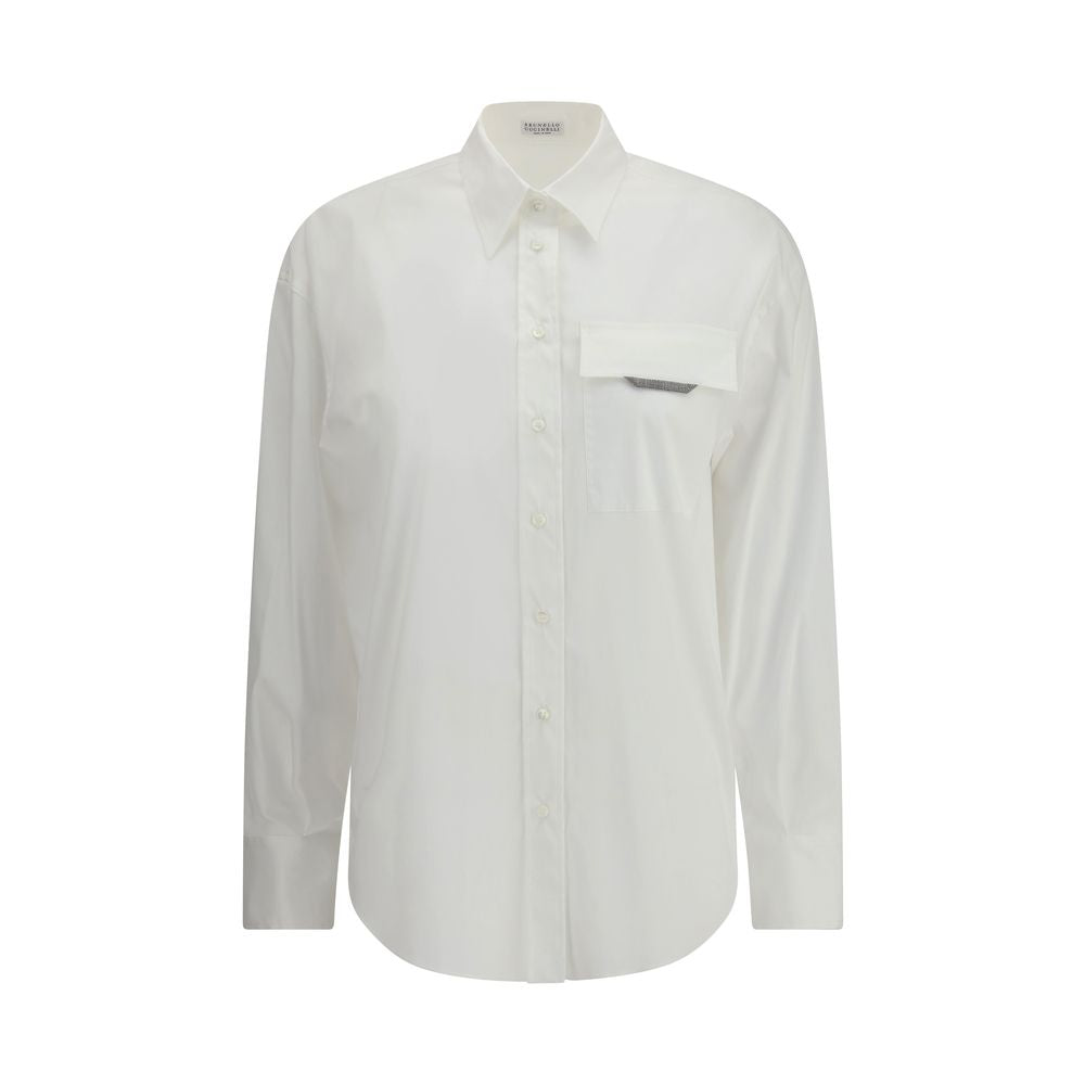 Brunello Cucinelli White Cotton Shirt