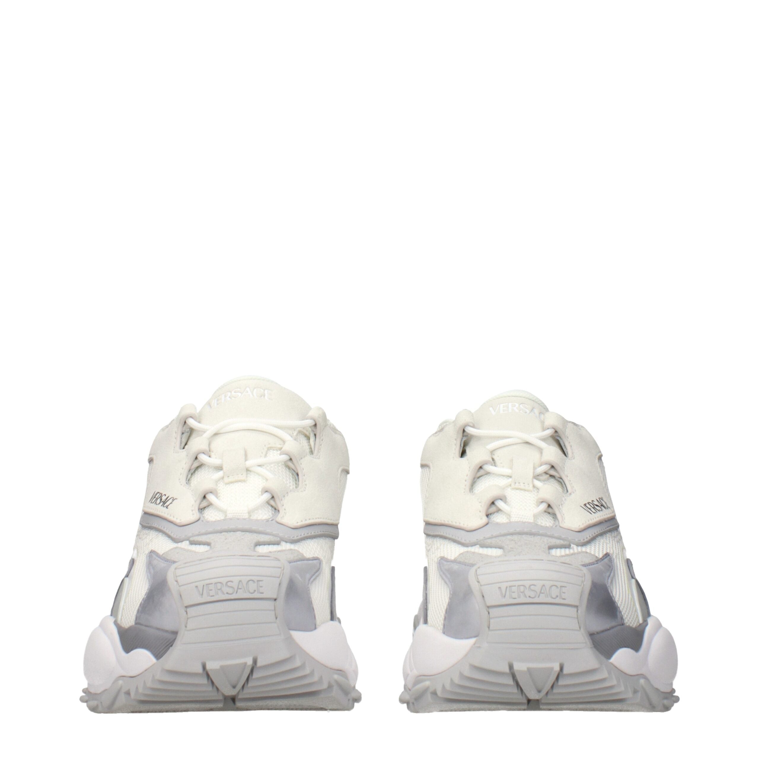 Versace White Fabric Chunky Sneakers