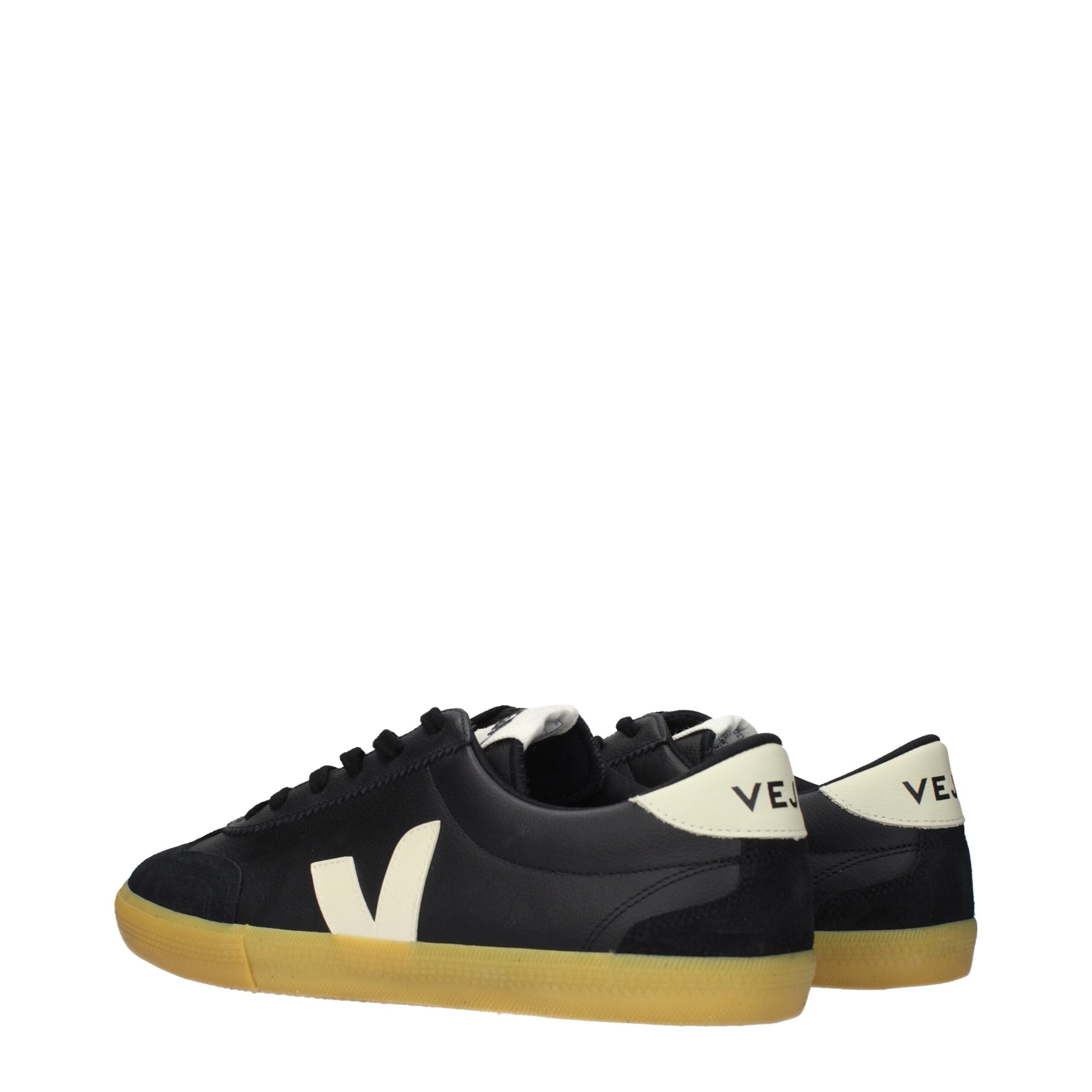 Veja Black Leather Low Top Sneakers
