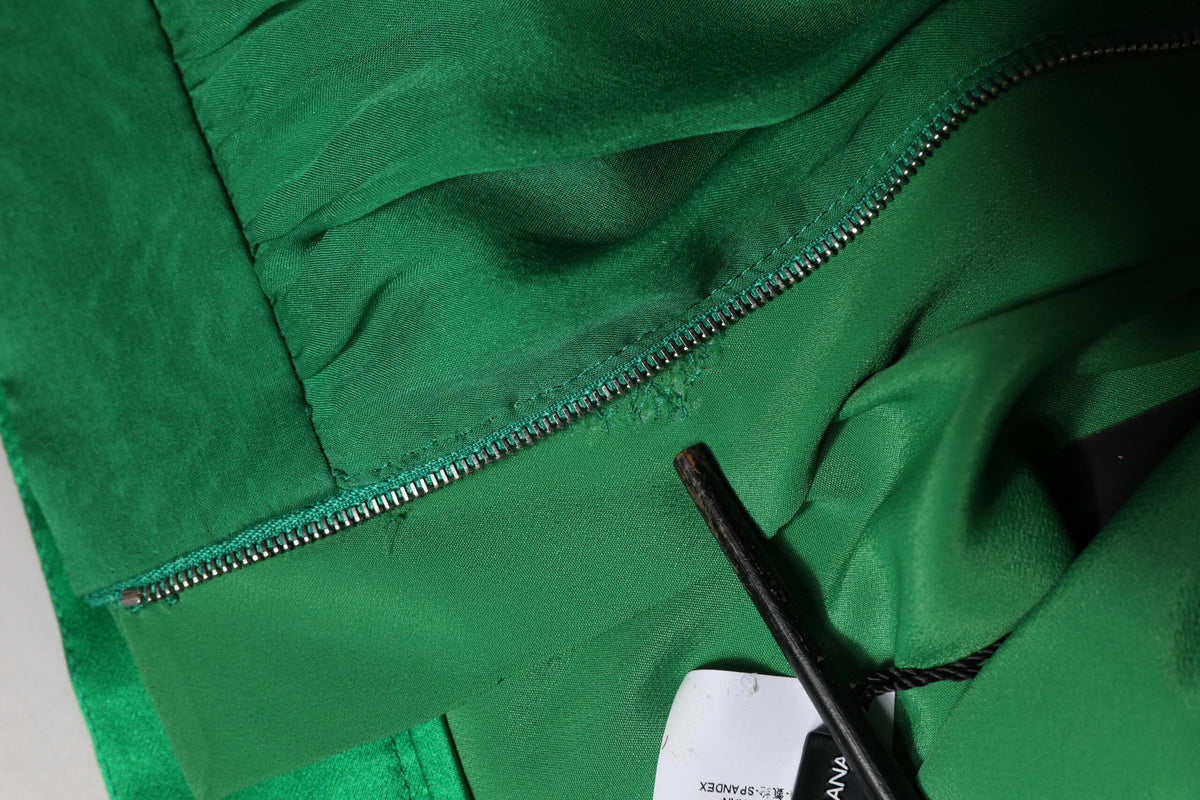 Dolce & Gabbana Green Silk High Waist Women Hot Pants Shorts