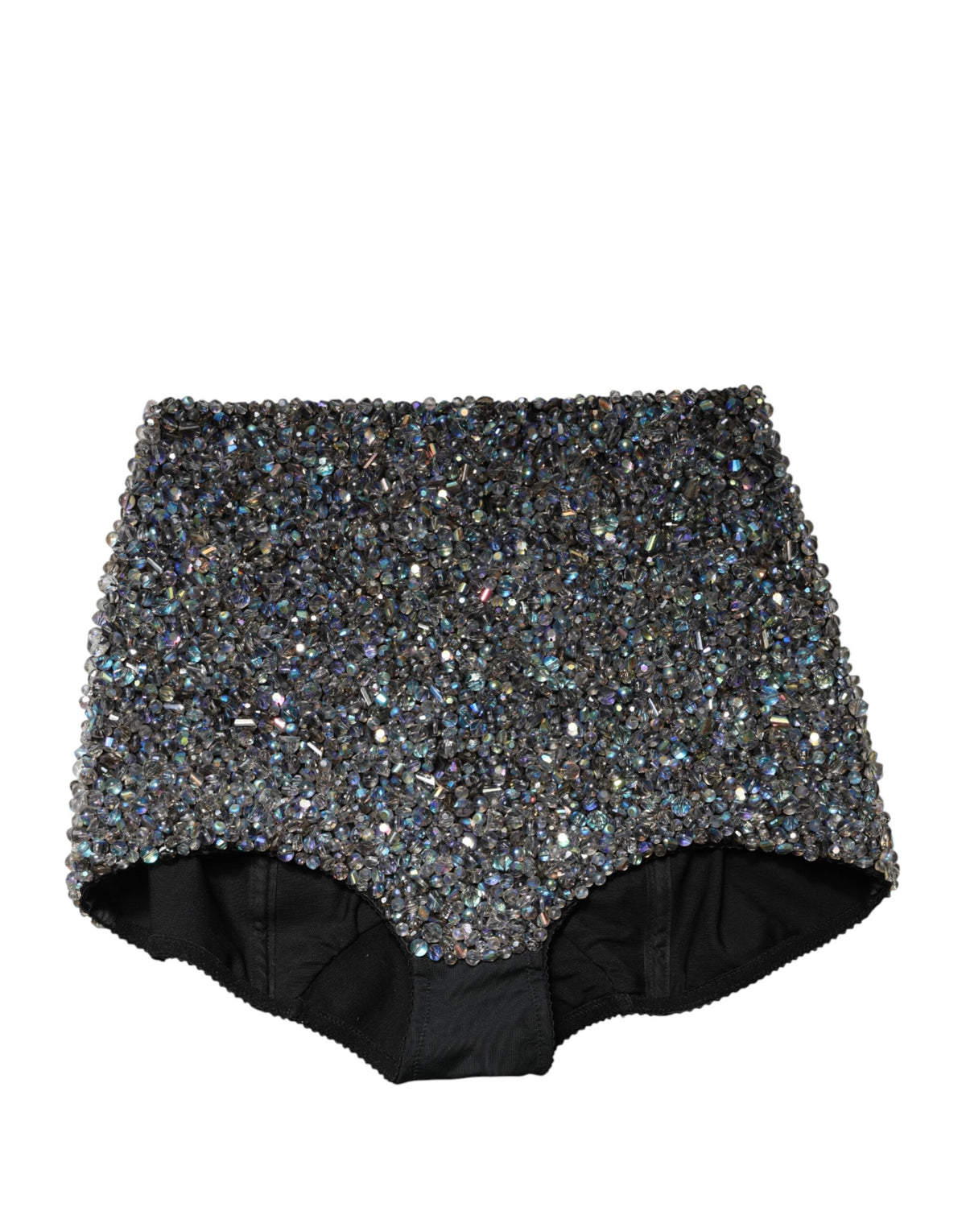 Dolce & Gabbana Multicolor Embellished High Waist Hot Pants Shorts