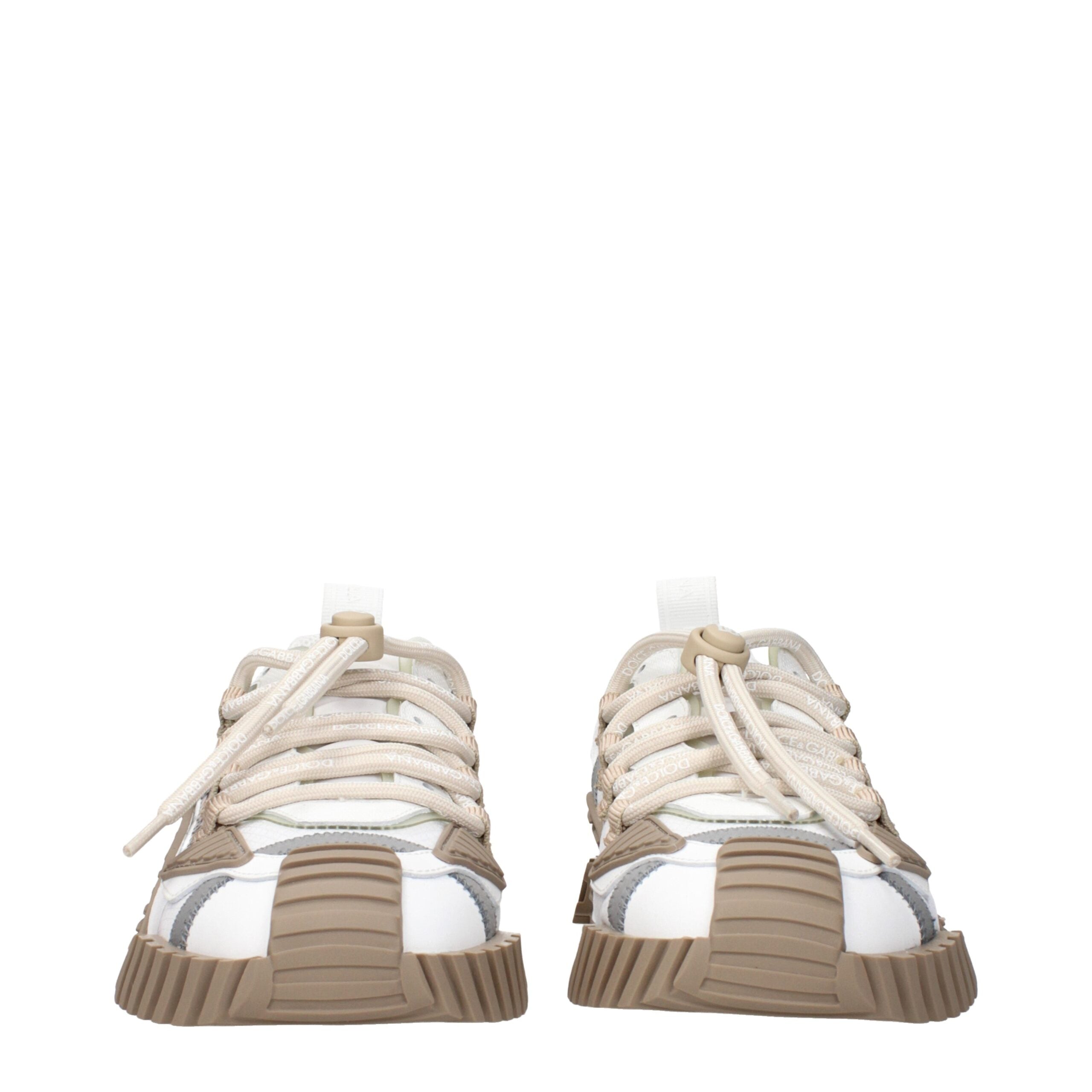 Dolce & Gabbana White Fabric Athletic Sneakers