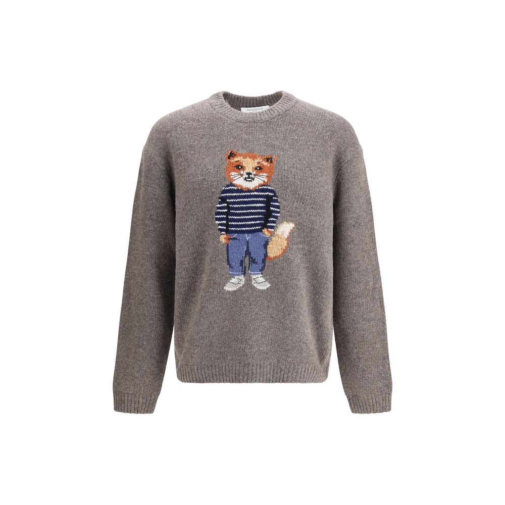 Maison Kitsuné Gray Wool Sweatshirt