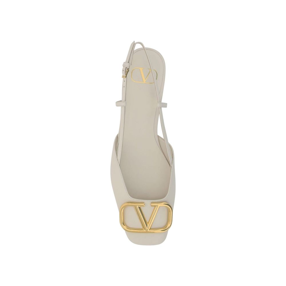 Valentino Garavani White Calfskin Ballet Flats