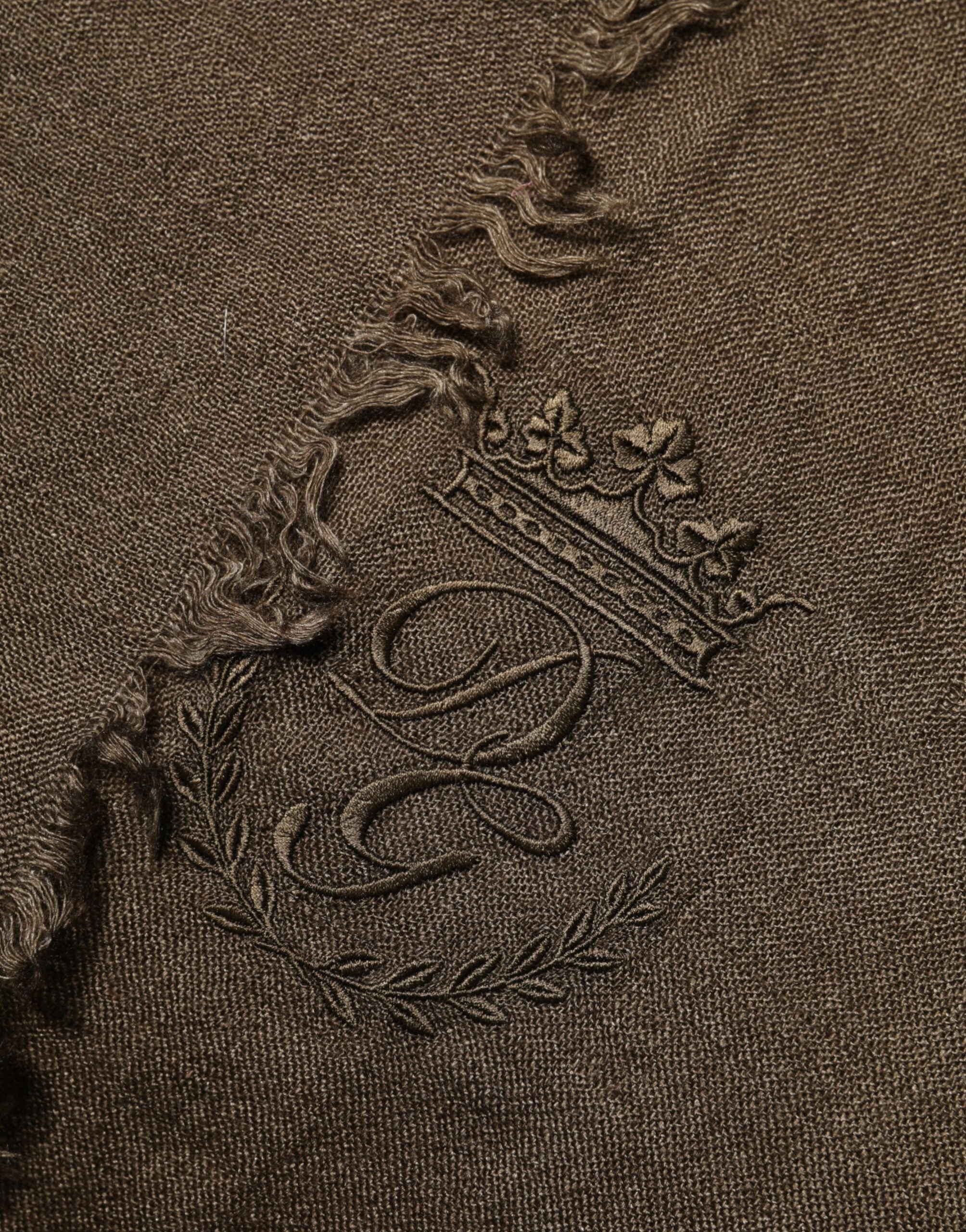 Dolce & Gabbana Brown Cashmere Knit Neck Wrap Shawl Scarf