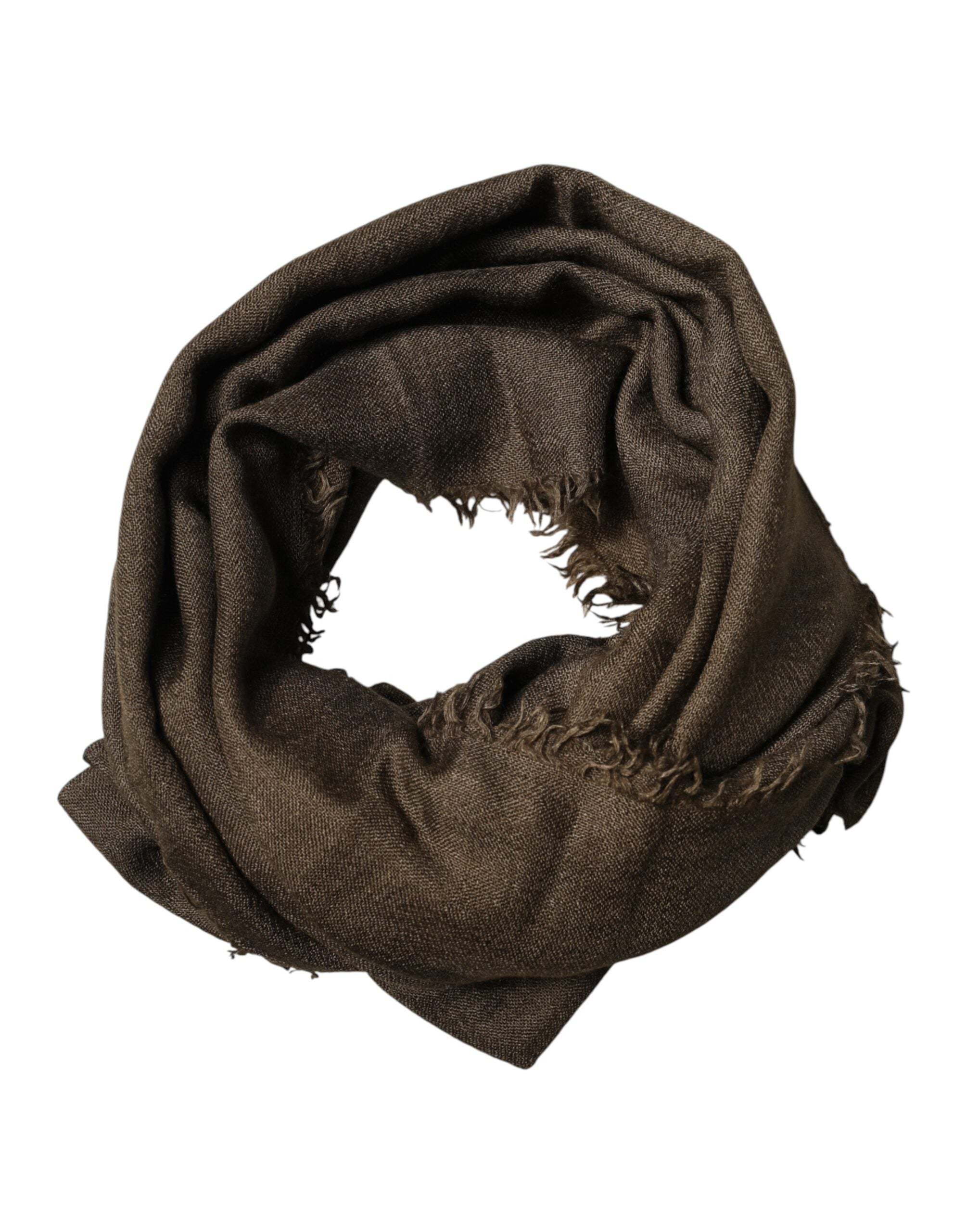 Dolce & Gabbana Brown Cashmere Knit Neck Wrap Shawl Scarf