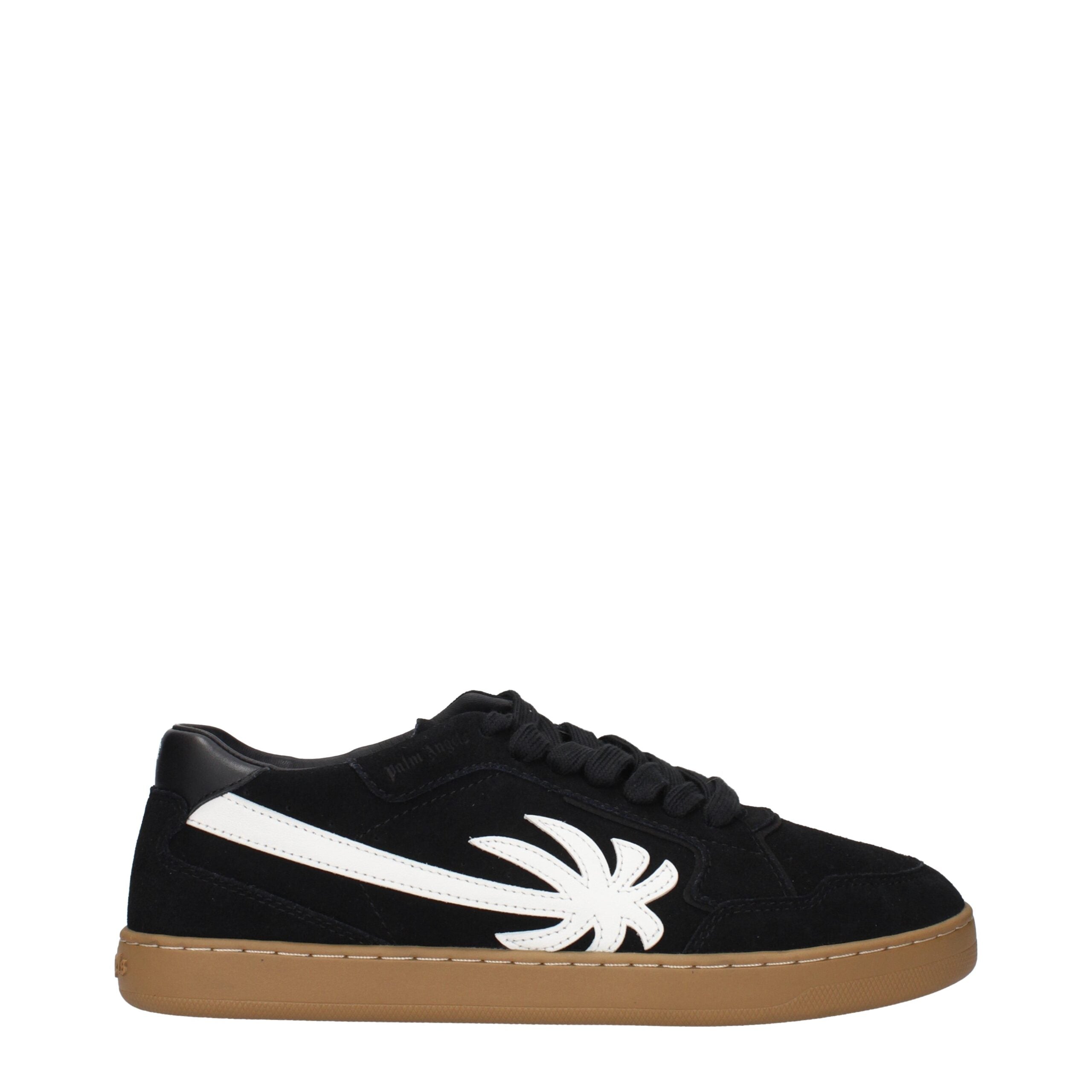 Palm Angels Black Leather Low Top Sneakers