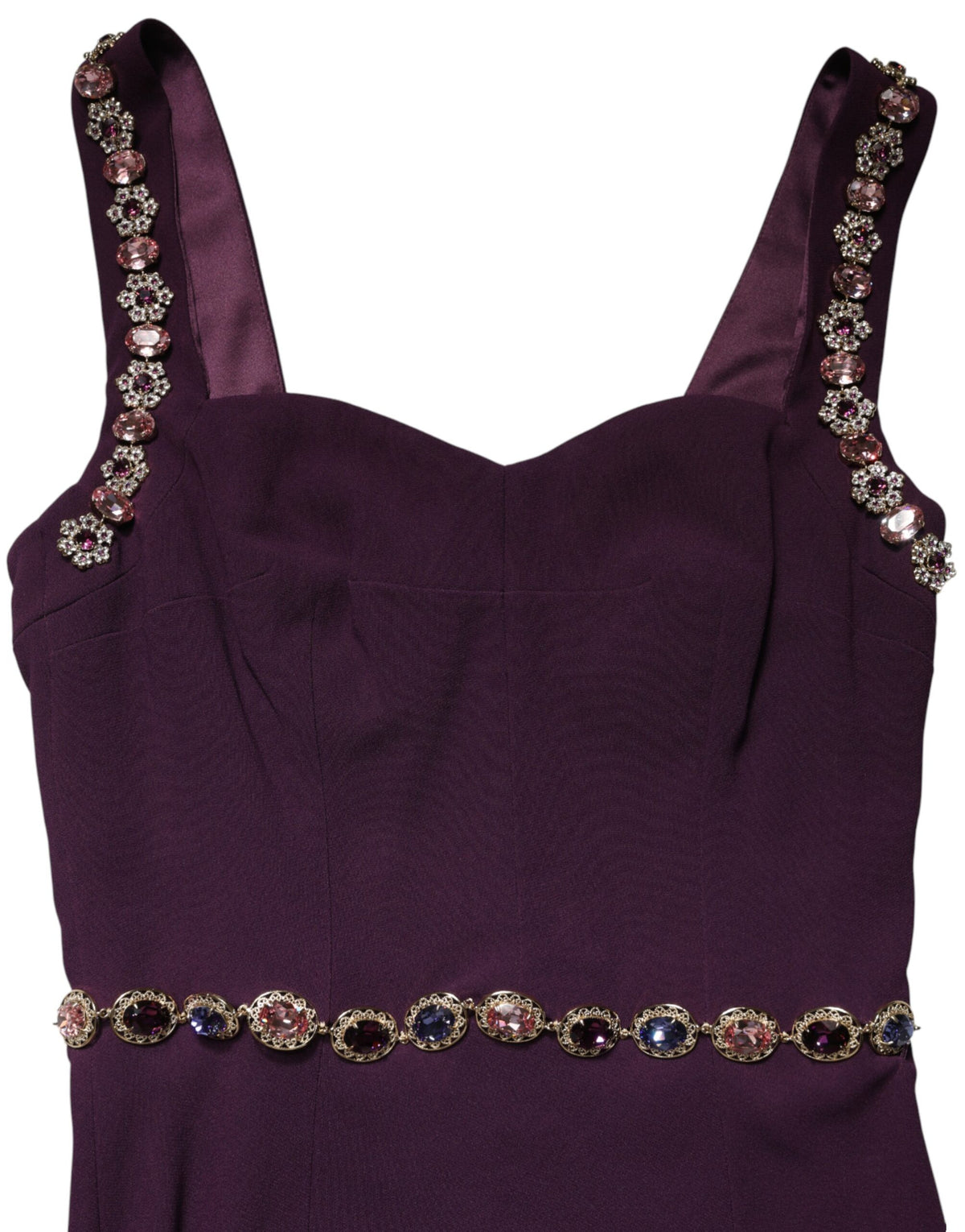 Dolce & Gabbana Violet Embellished Sheath Mermaid Gown Dress