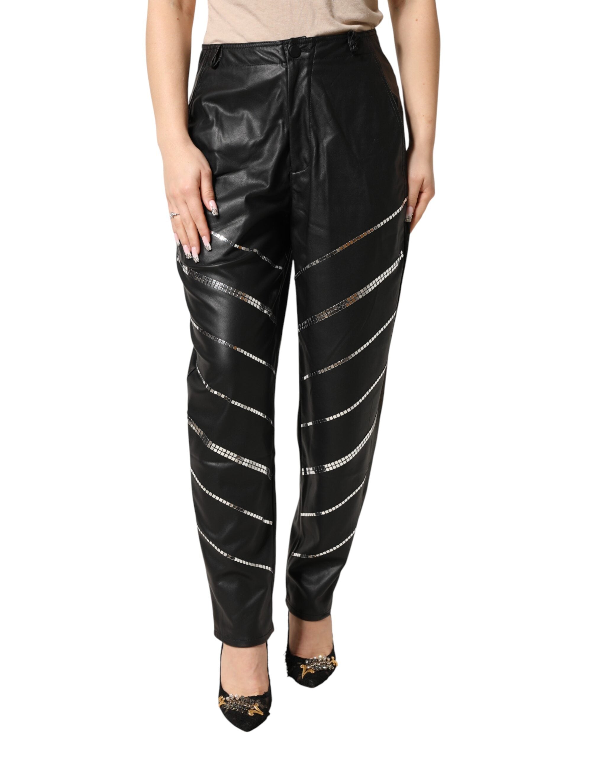 Philosophy di Lorenzo Serafini Black Embellished Tapered Pants