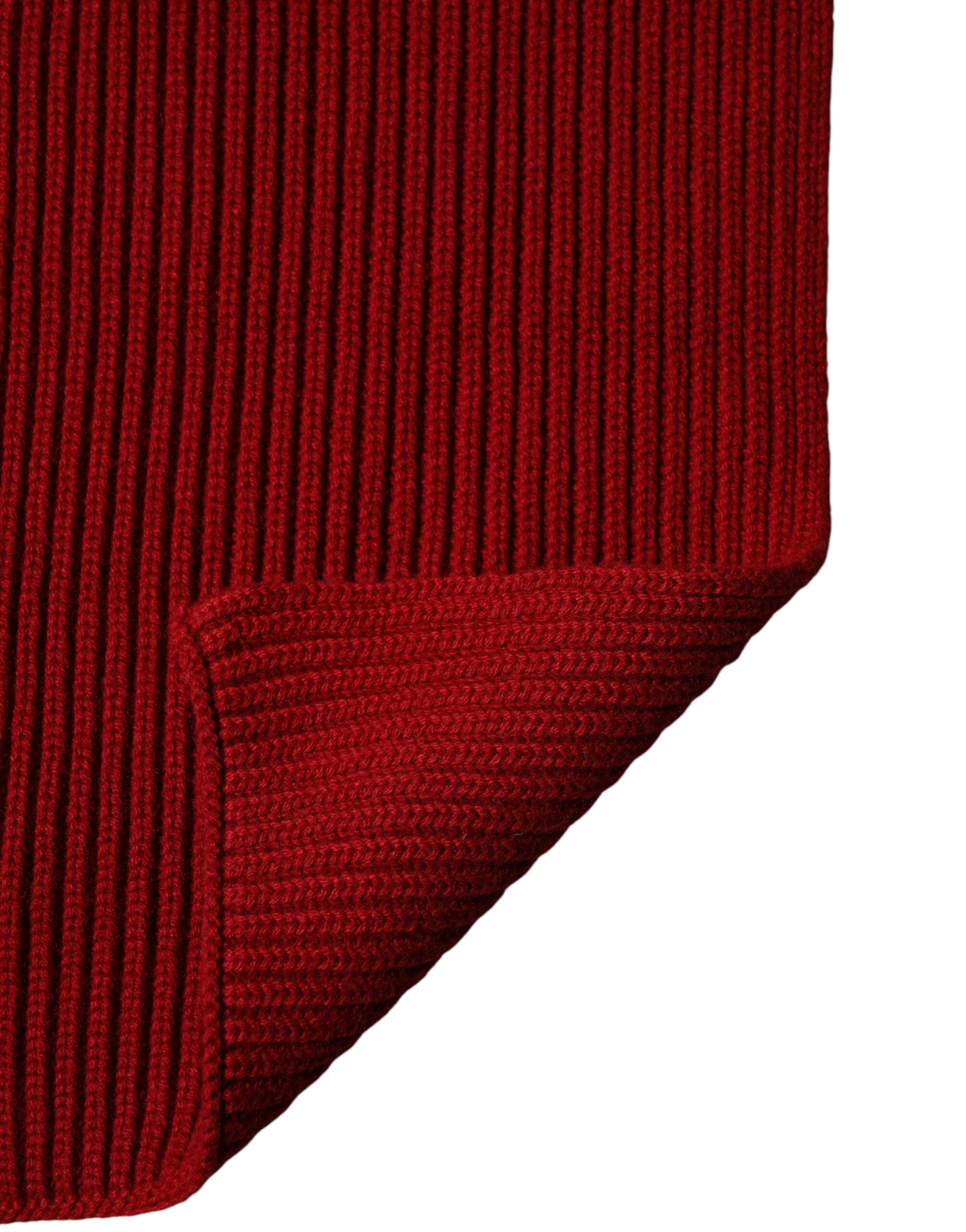 Dolce & Gabbana Red Wool Knitted Neck Wrap Shawl Men Scarf