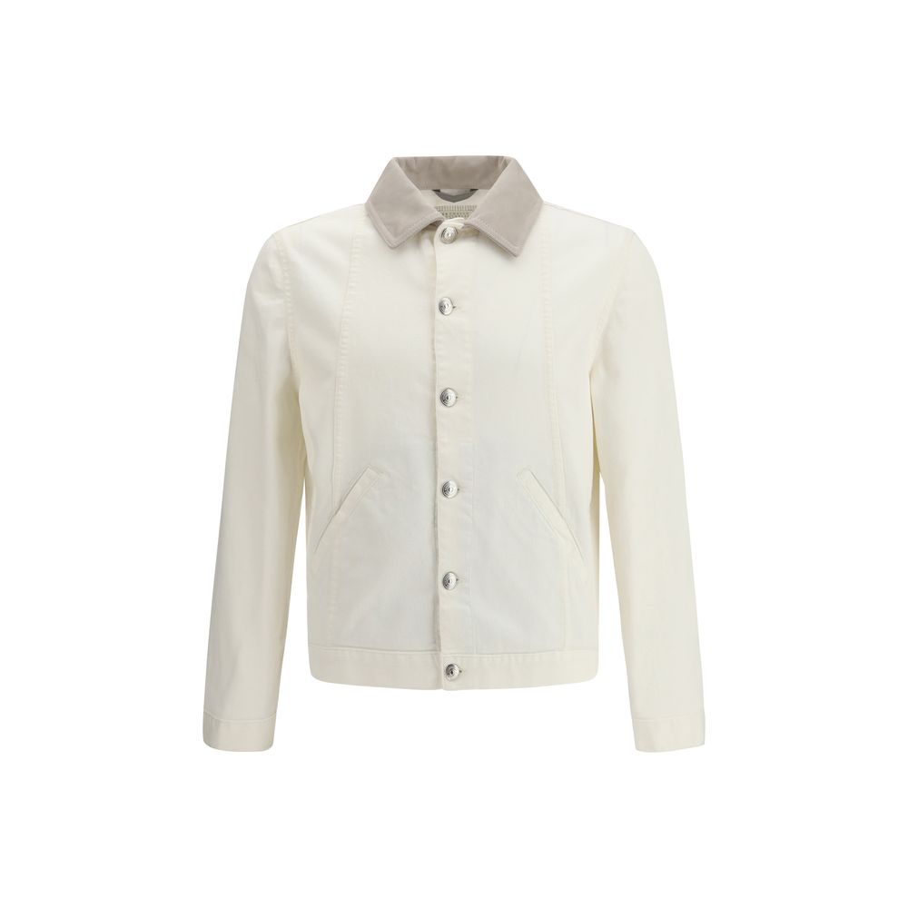 Brunello Cucinelli White Cotton Denim Jacket