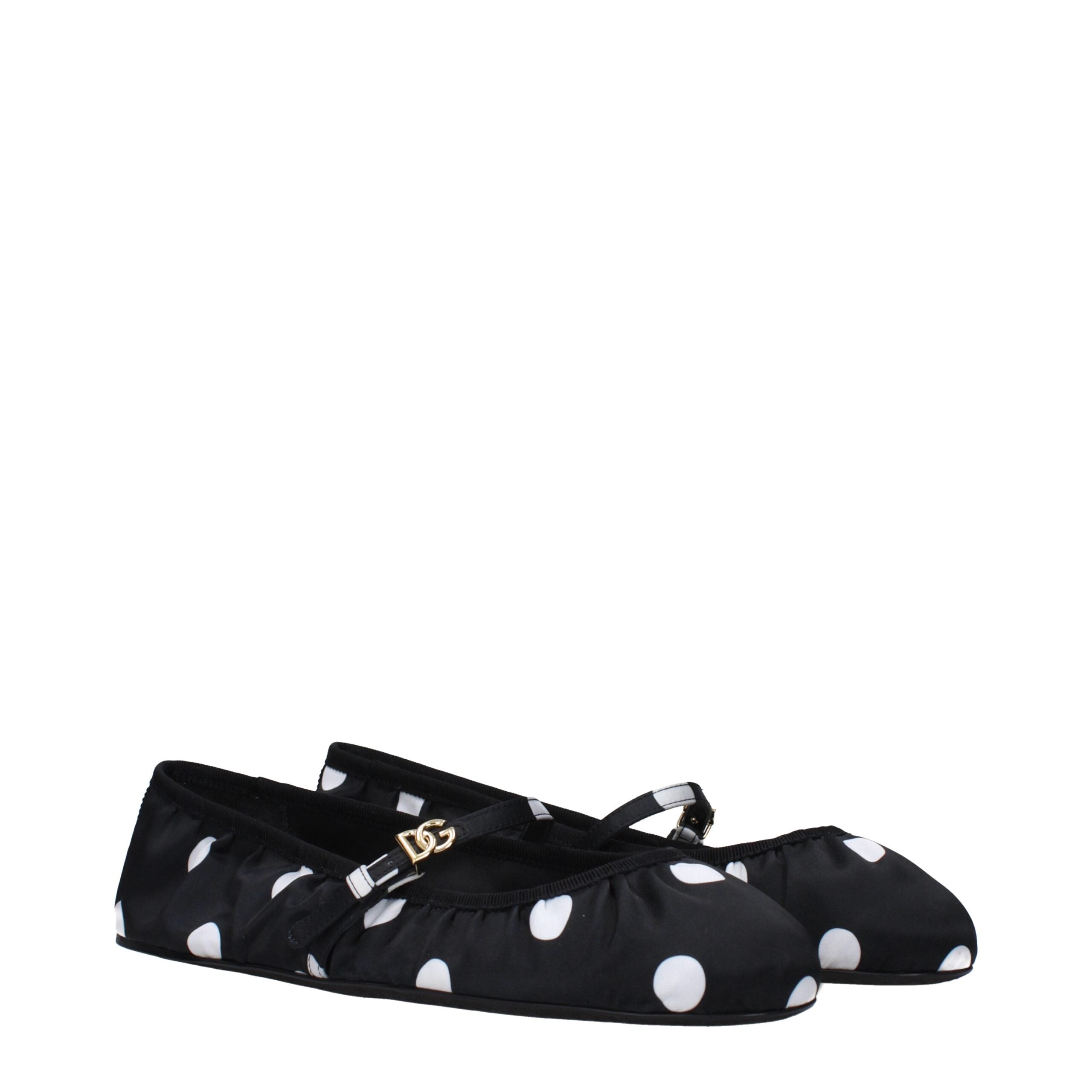 Dolce & Gabbana Black Fabric Ballet Flats