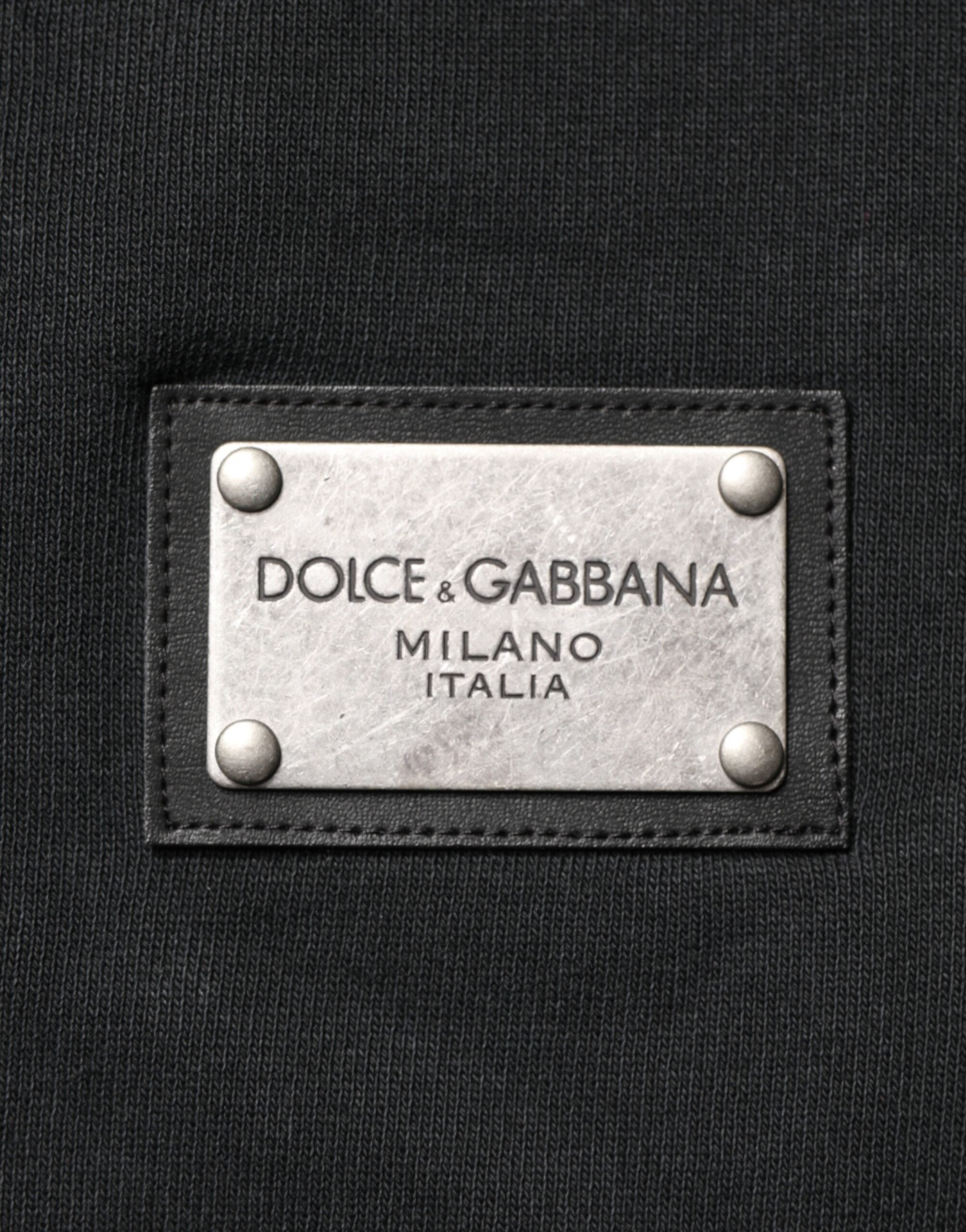 Dolce & Gabbana Black Full Zip Hooded Men Sweatshirt Sweater
