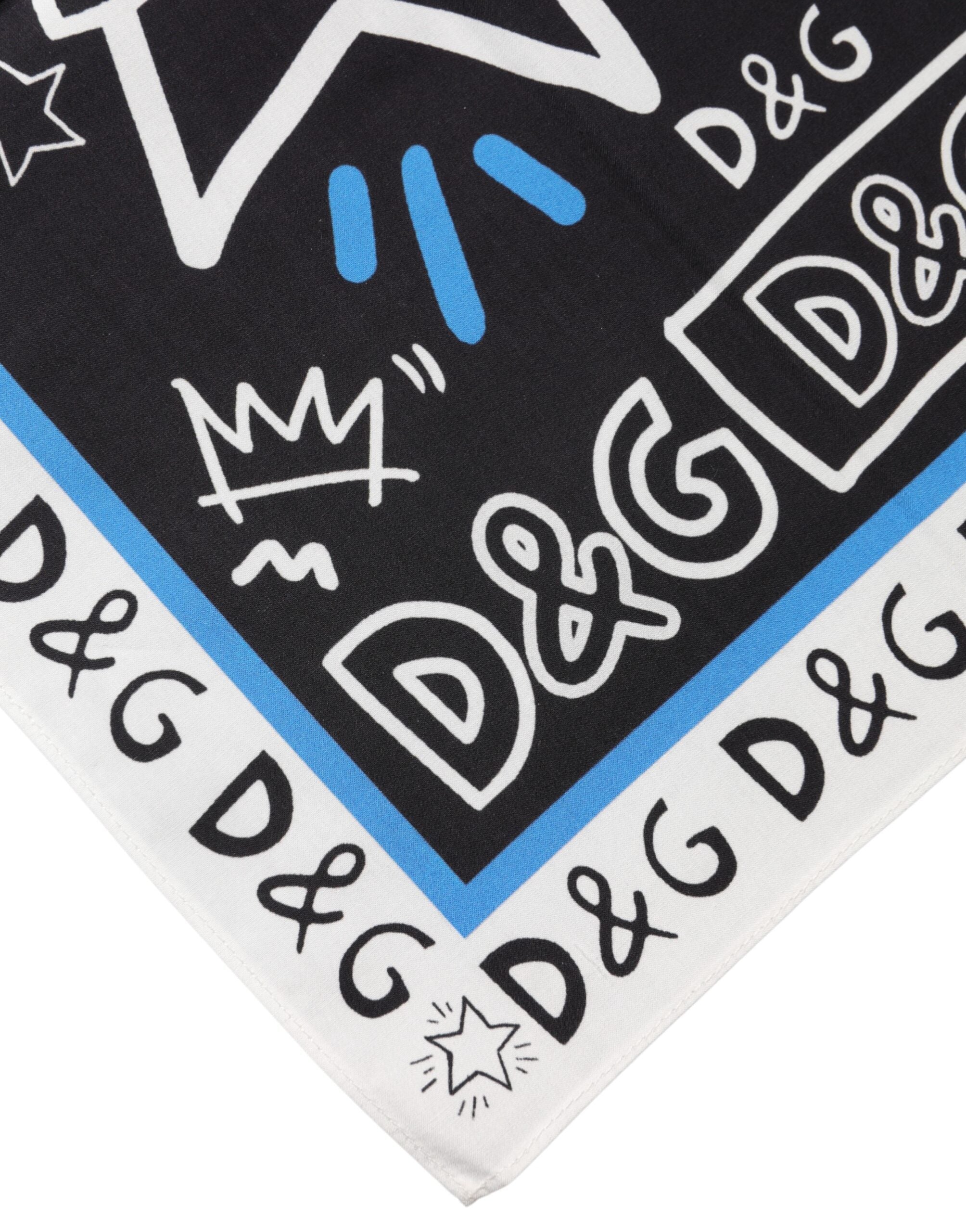 Dolce & Gabbana Multicolor Graphic Cotton Square Foulard Scarf