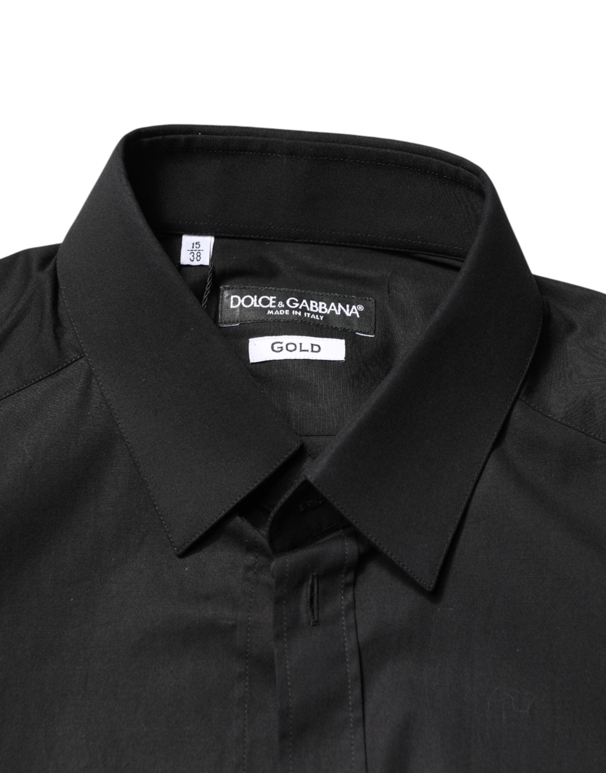 Dolce & Gabbana Black GOLD Cotton Men Dress Formal Shirt