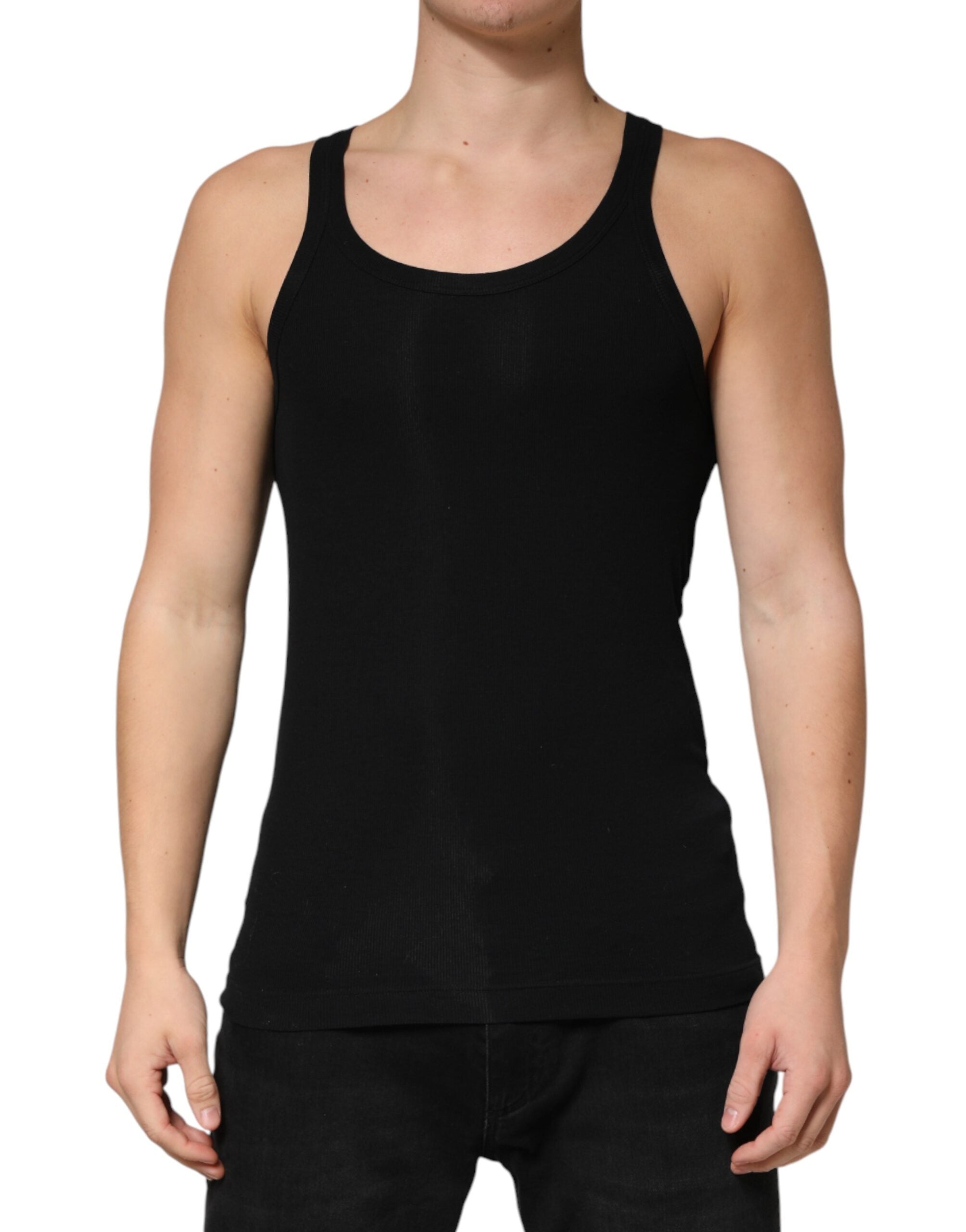 Dolce & Gabbana Black Sleeveless Round Neck Tank Top T-shirt