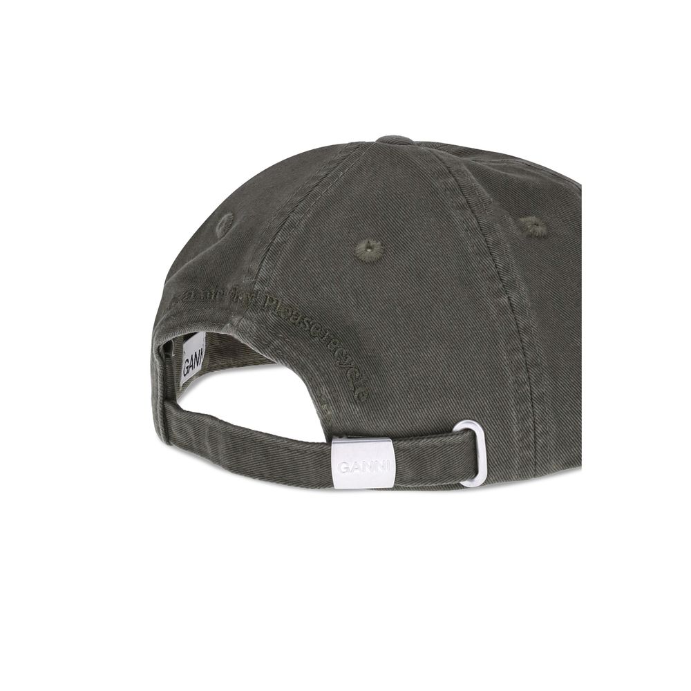 Ganni Green Cotton Cap (Baseball Hat)
