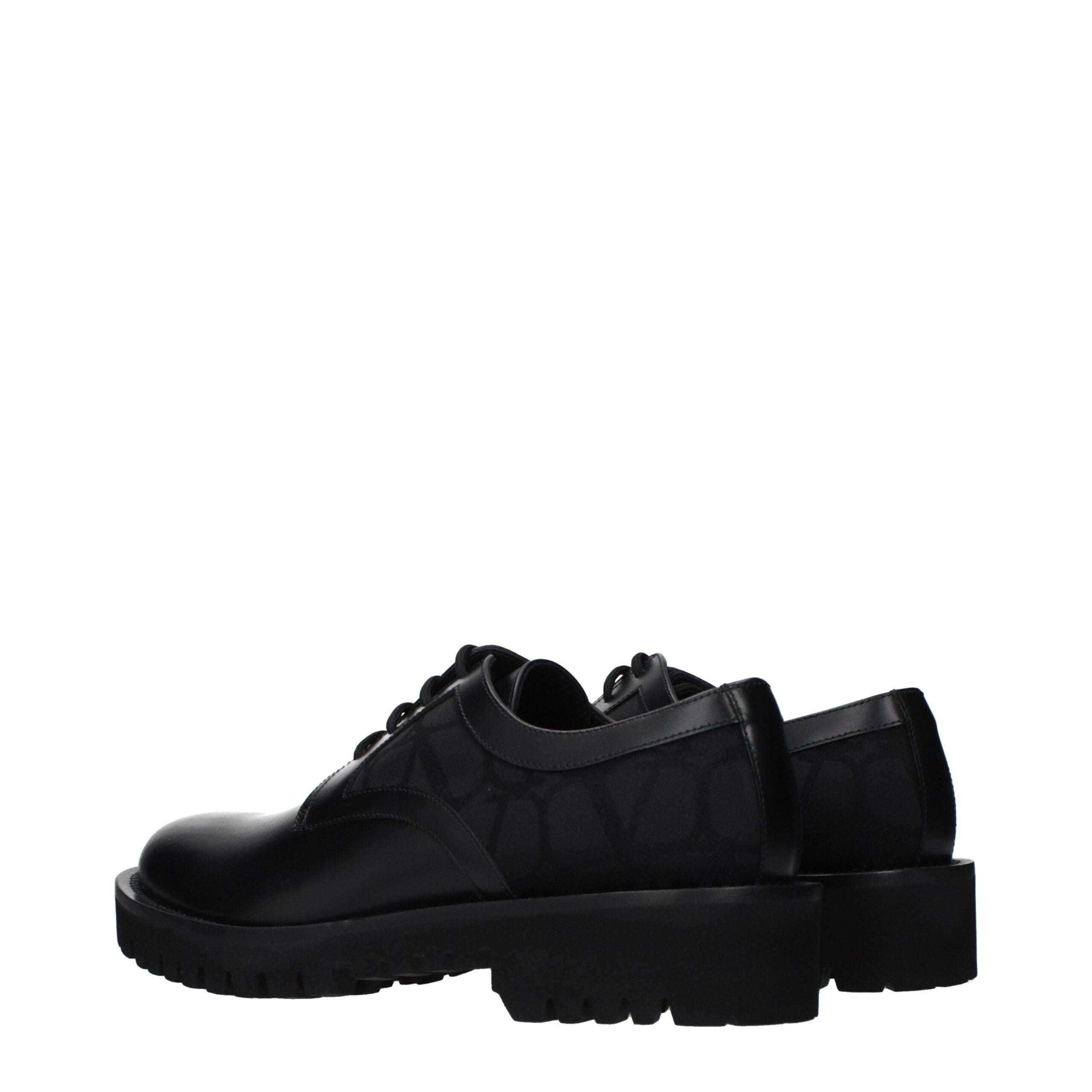 Valentino Garavani Black Leather Oxfords And Derbies