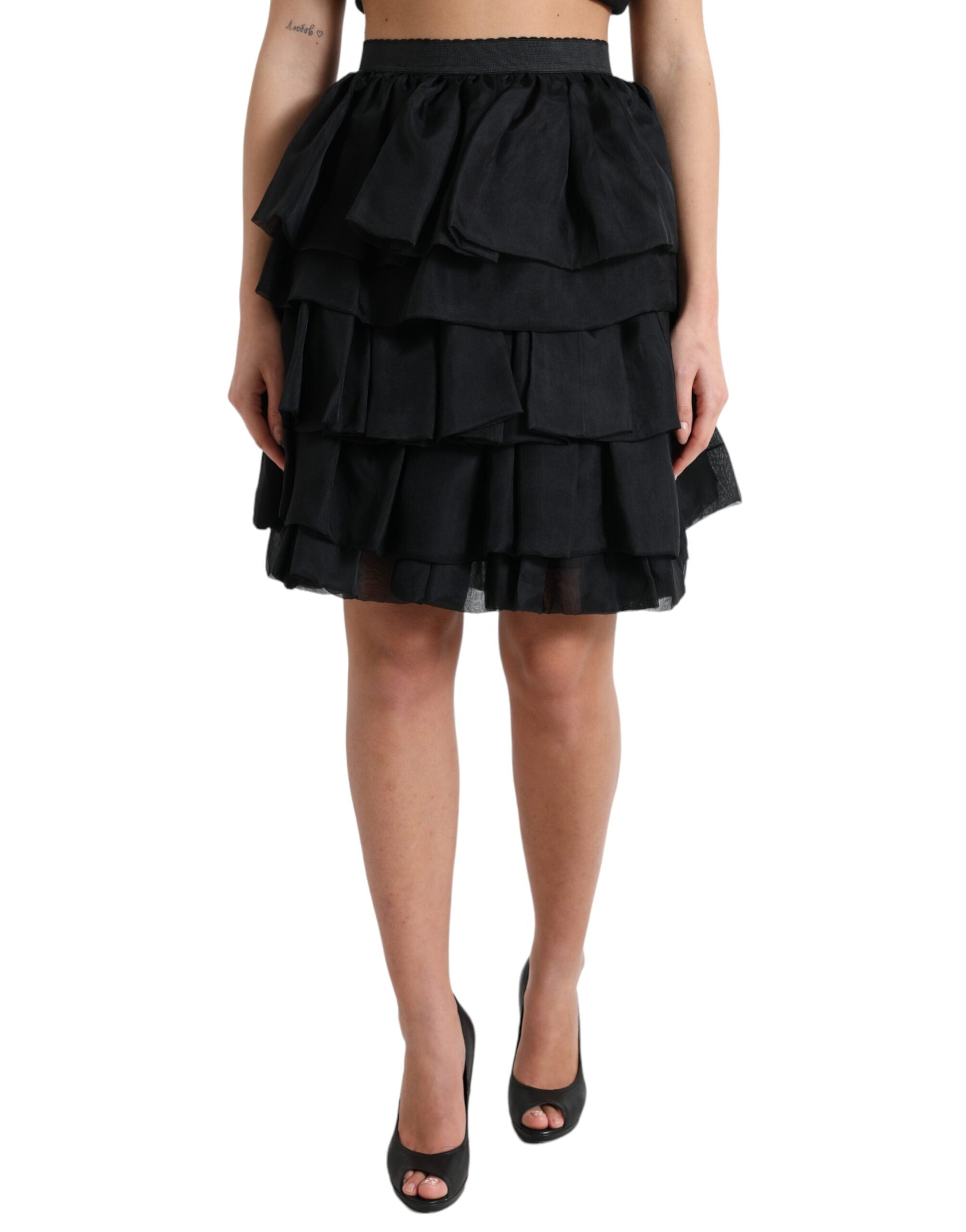 Elegant Tiered A-Line Mini Skirt