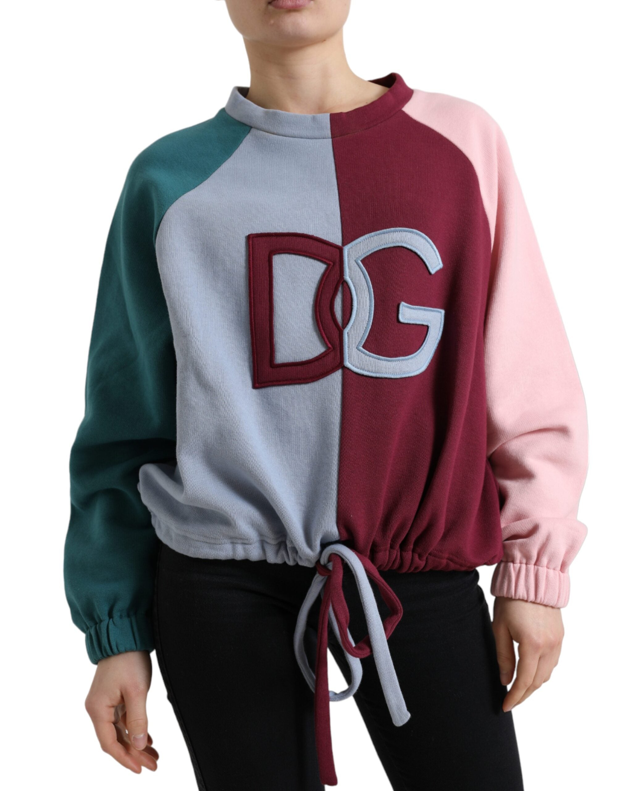 Elegant Multicolor Crew Neck Cotton Sweater