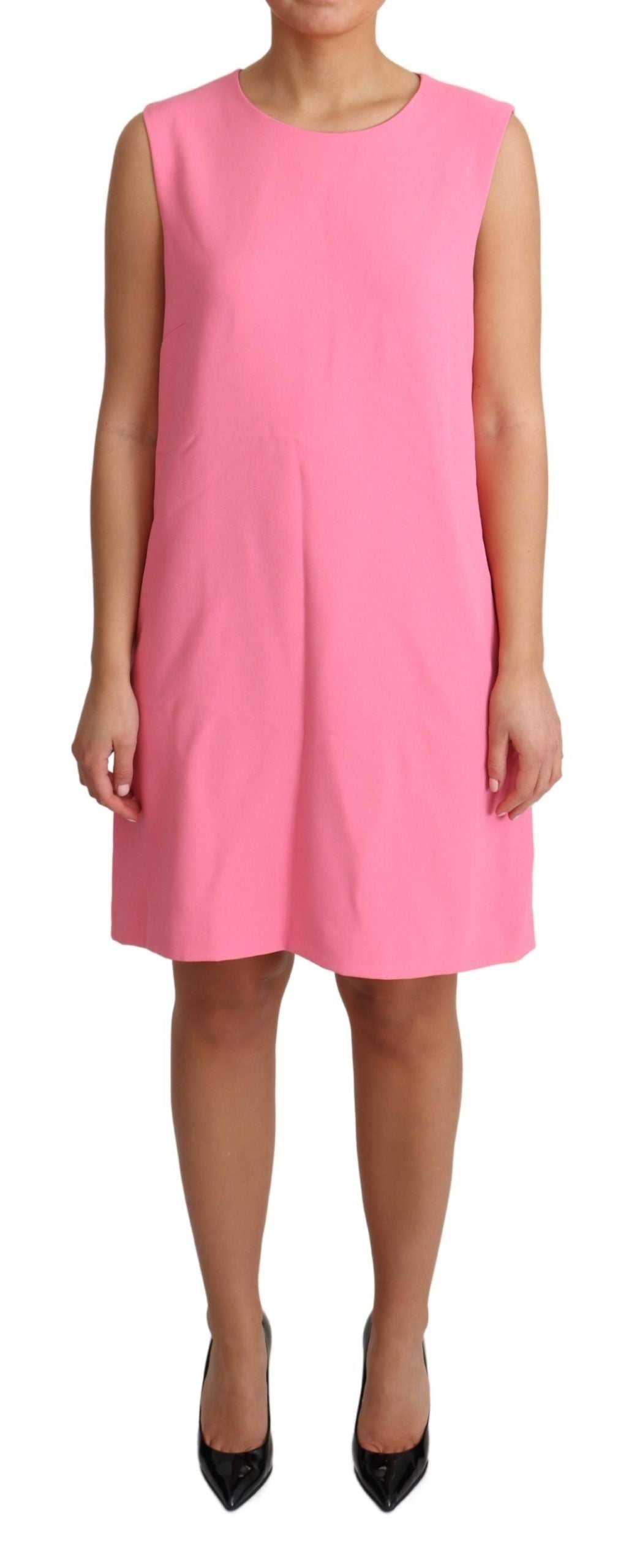 Elegant Pink Shift Knee Length Dress