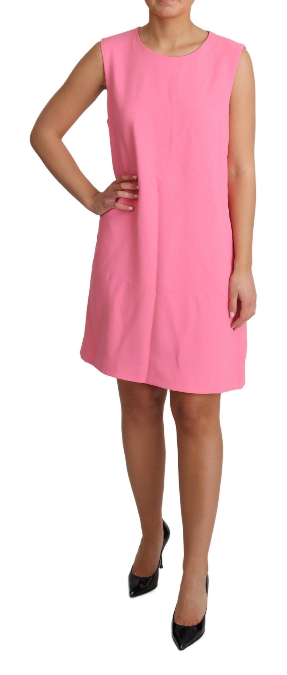Elegant Pink Shift Knee Length Dress