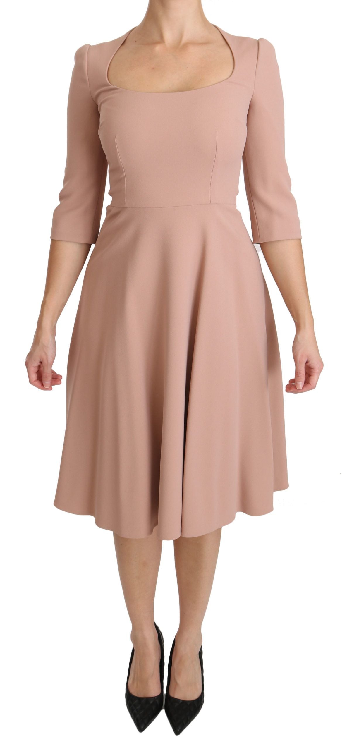 Elegant Light Pink A-Line Knee Length Dress