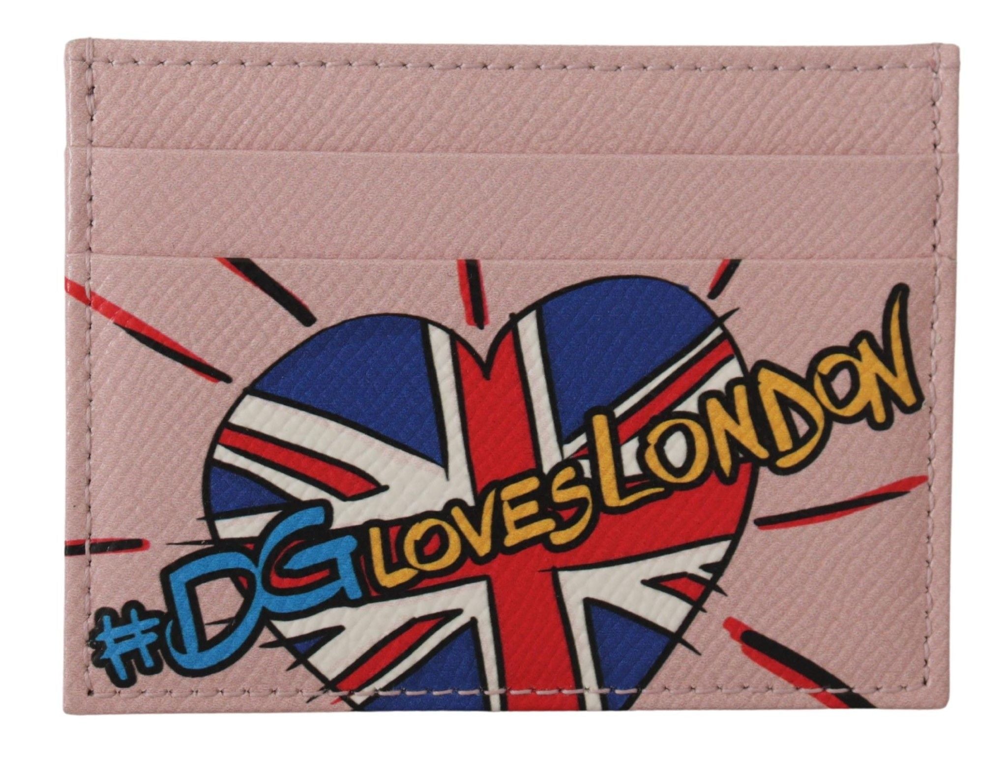 Chic Pink Leather Cardholder with Exclusive Print